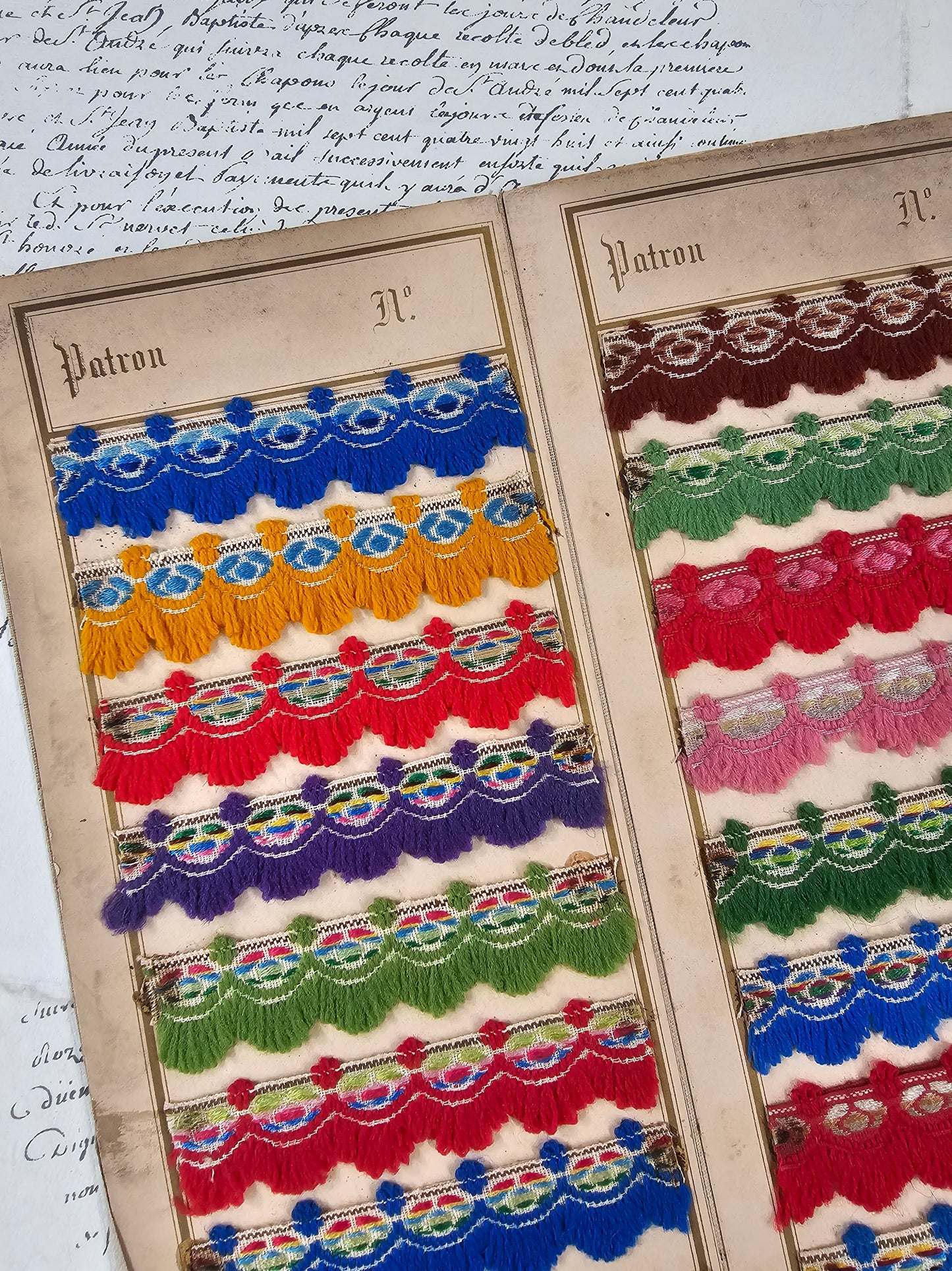 Antique French Wool Braid Sample Card - IV