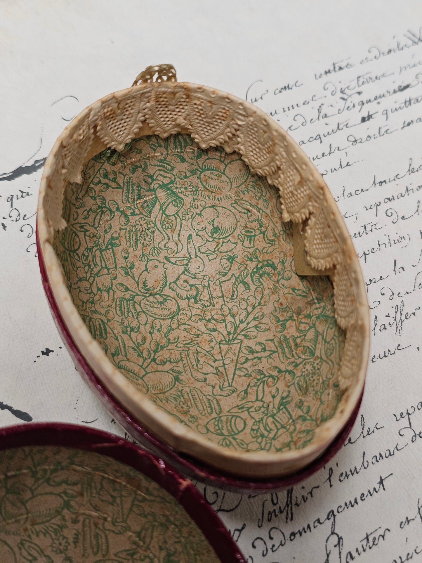 Vintage German Paper Easter Eggs - Set of 3