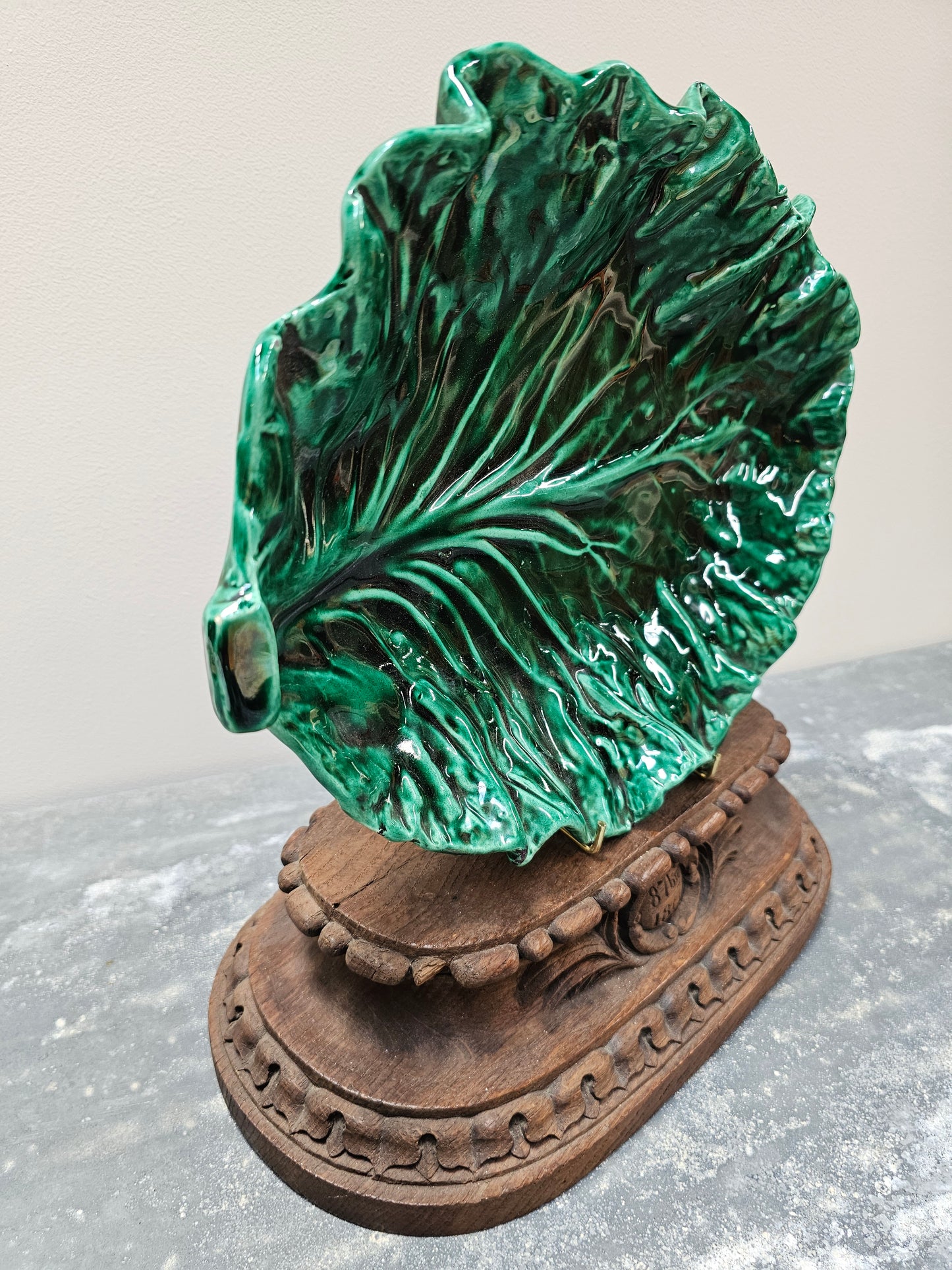 Antique French 'Vallauris Alpes-Martimes' Leaf Platter