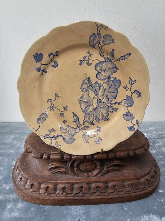 Antique Belgian 'Mouzin Lecat - Nimy, Liseron' Round Morning Glory Plate