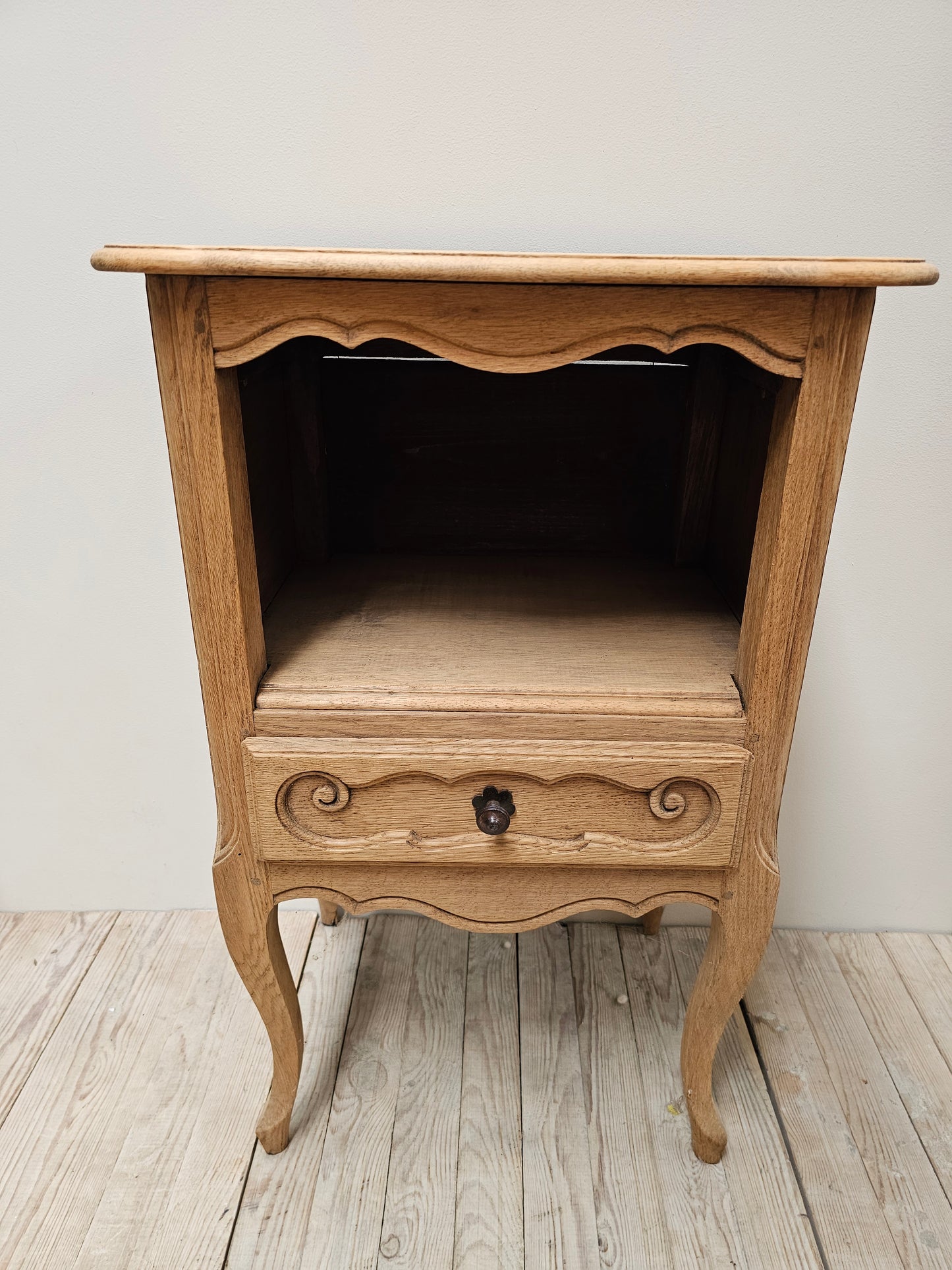 Antique French Pair of Bedside Tables - Raw Finish