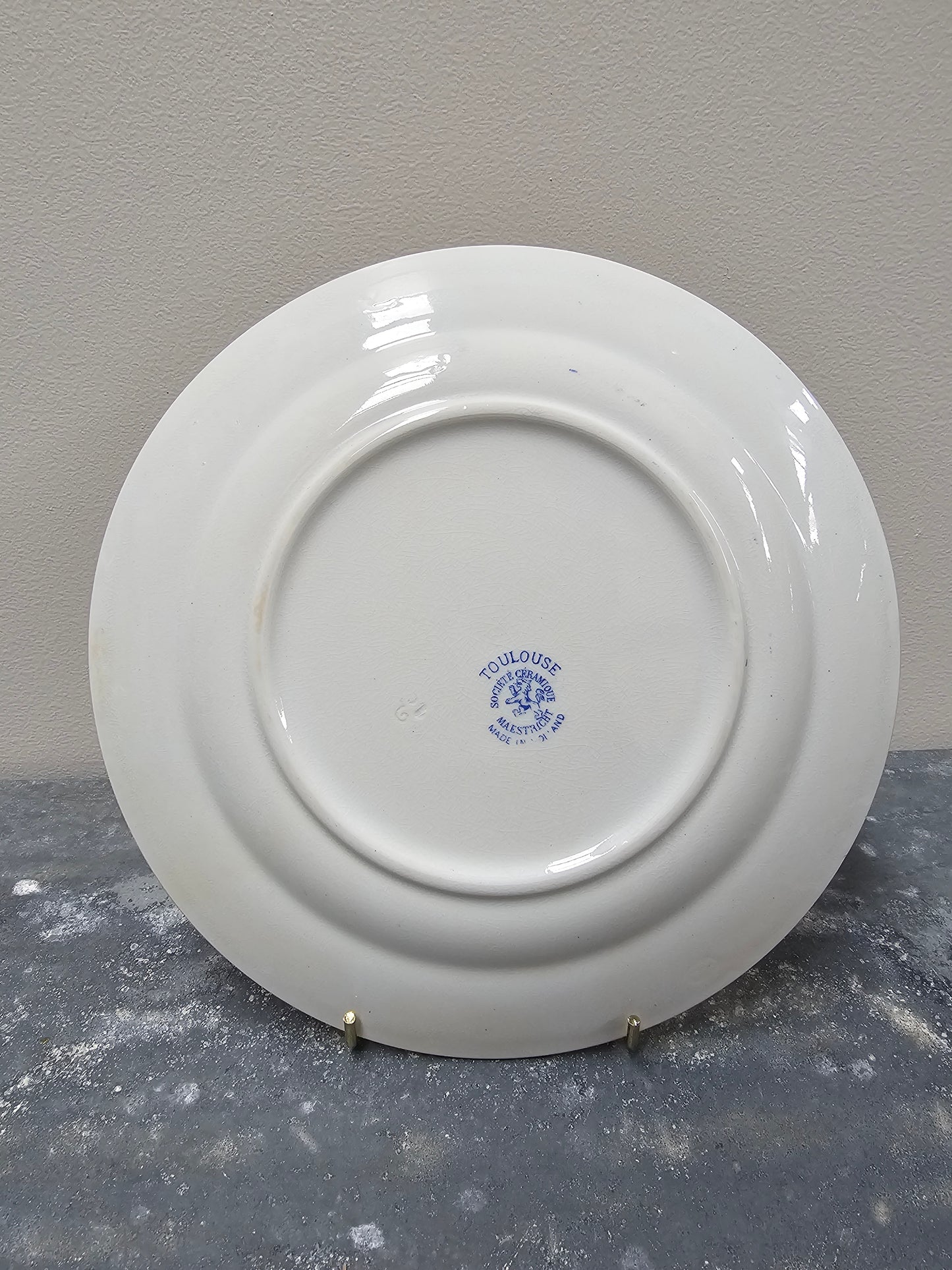 Antique Dutch 'Société Ceramique - Toulouse' Round Floral Plates