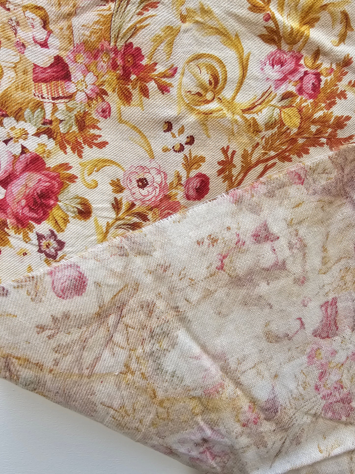 Antique French Early 19th Century Textured Cotton Piece 60x38cm