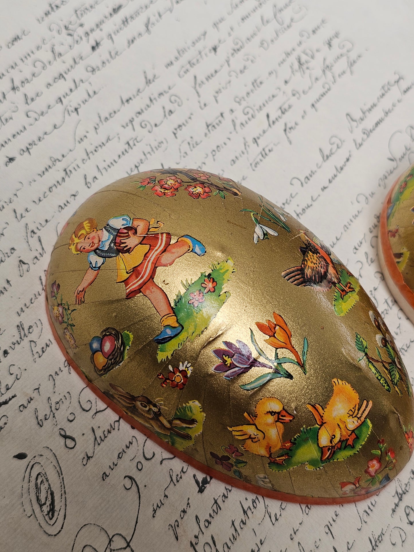 Vintage German Paper Easter Eggs - Set of 3