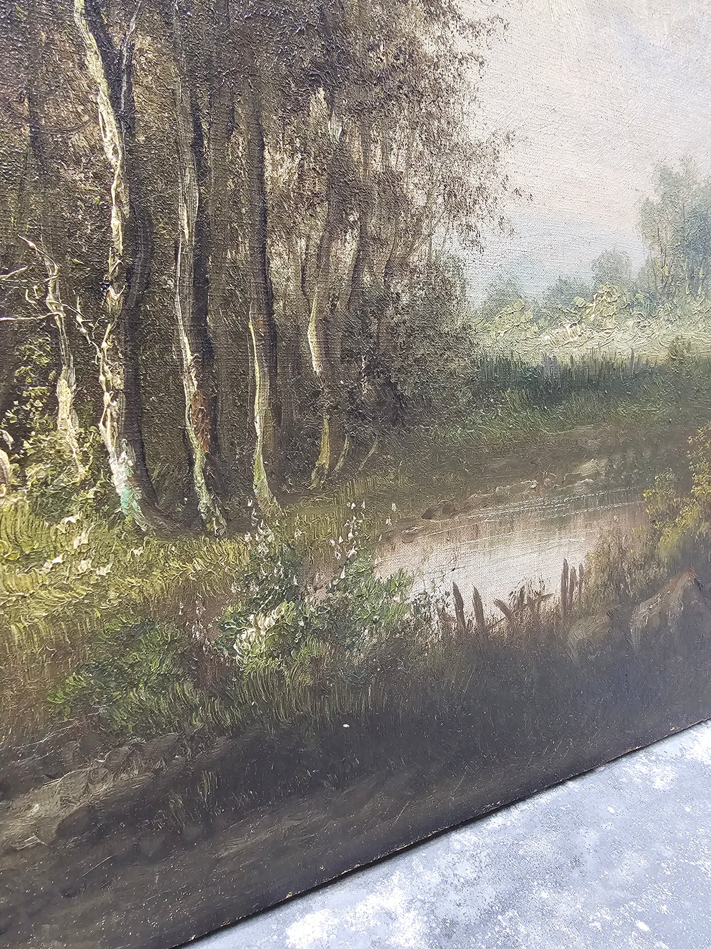 Antique European 'Woodland Scene' Painting