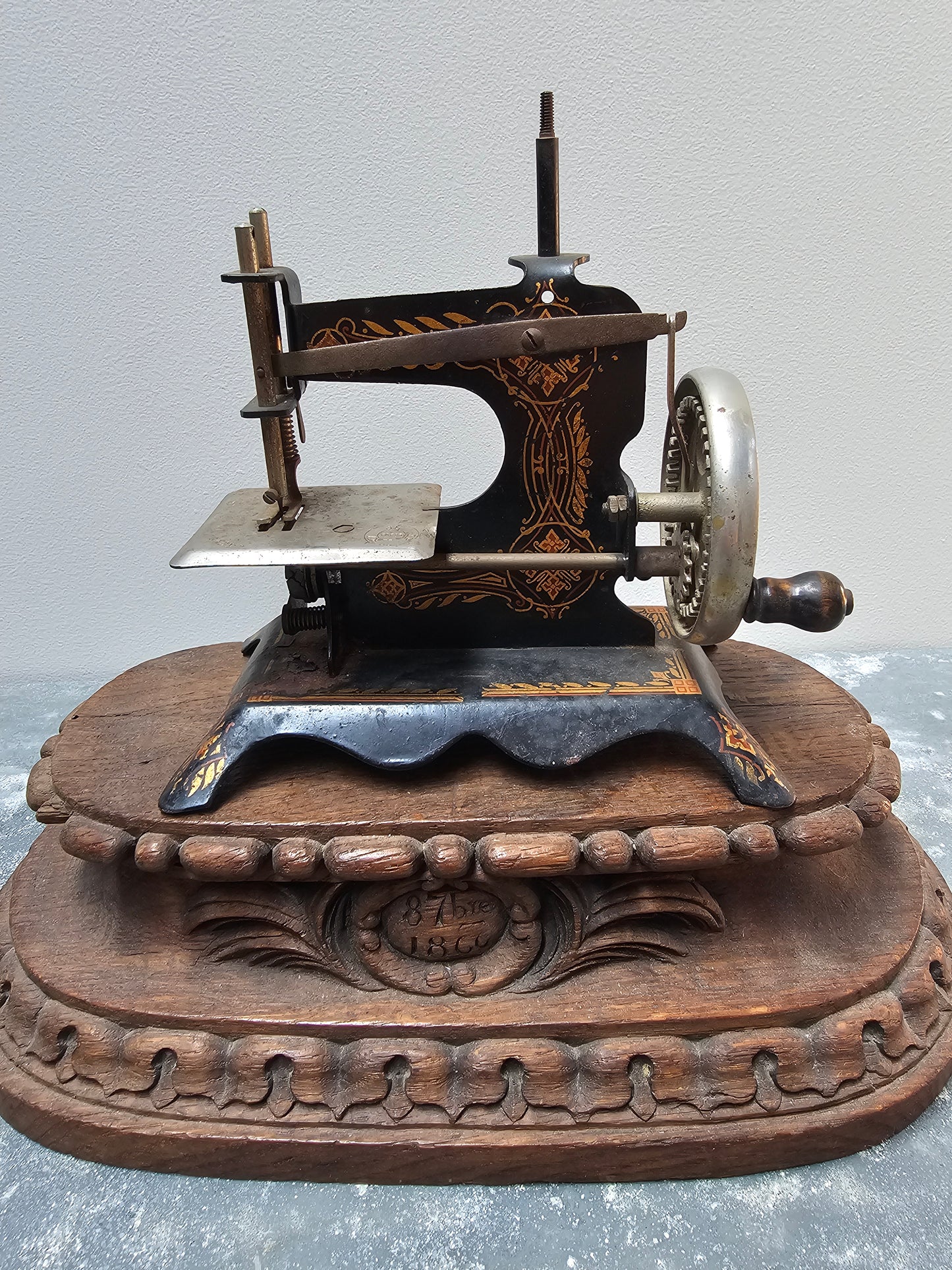 Antique French 'Baby' Hand-Crank Sewing Machine - IV