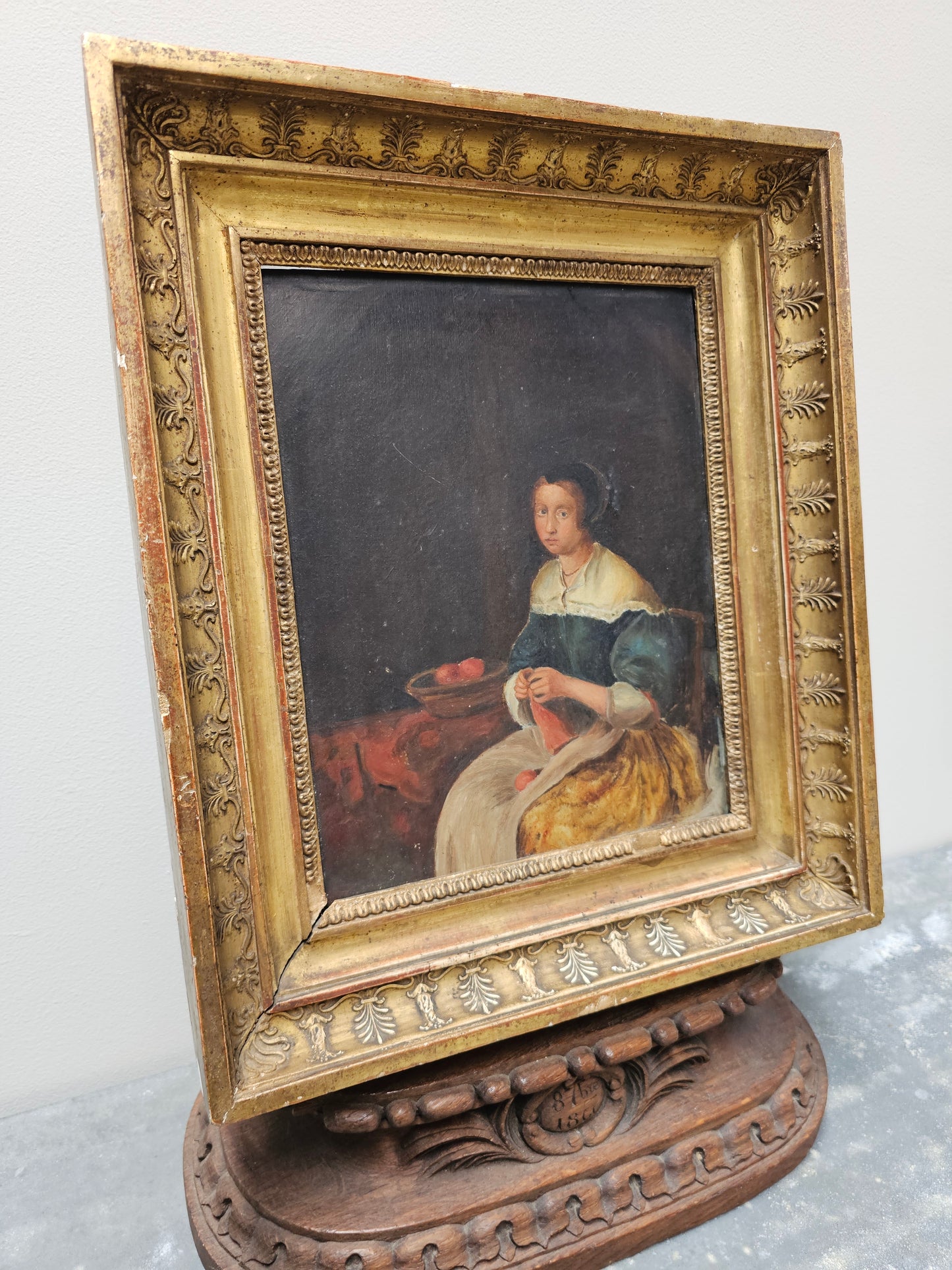 Antique French 'Madame Maugel' Framed Painting