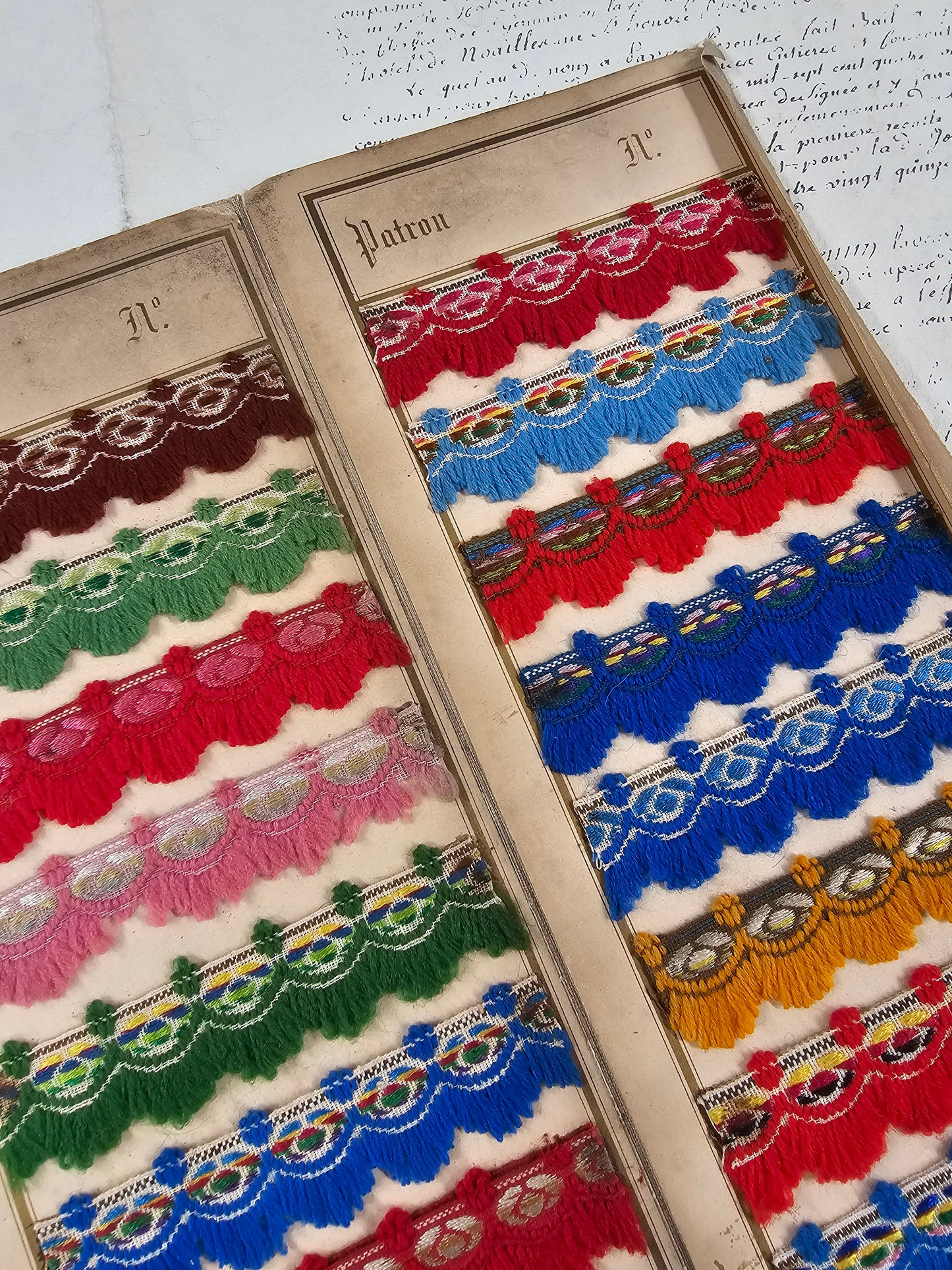 Antique French Wool Braid Sample Card - IV