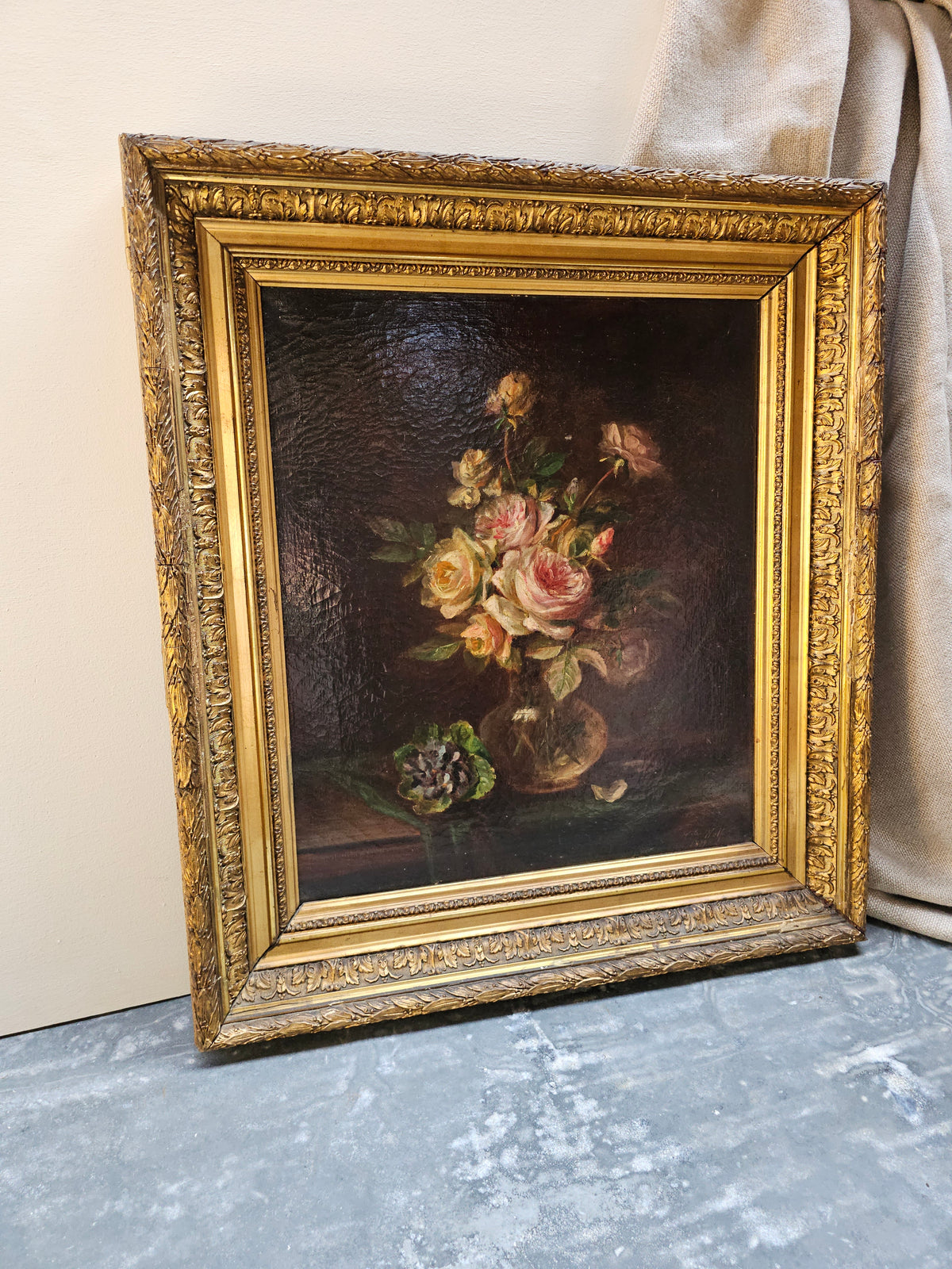Antique European 'Roses' 1899 - Still Life Painting