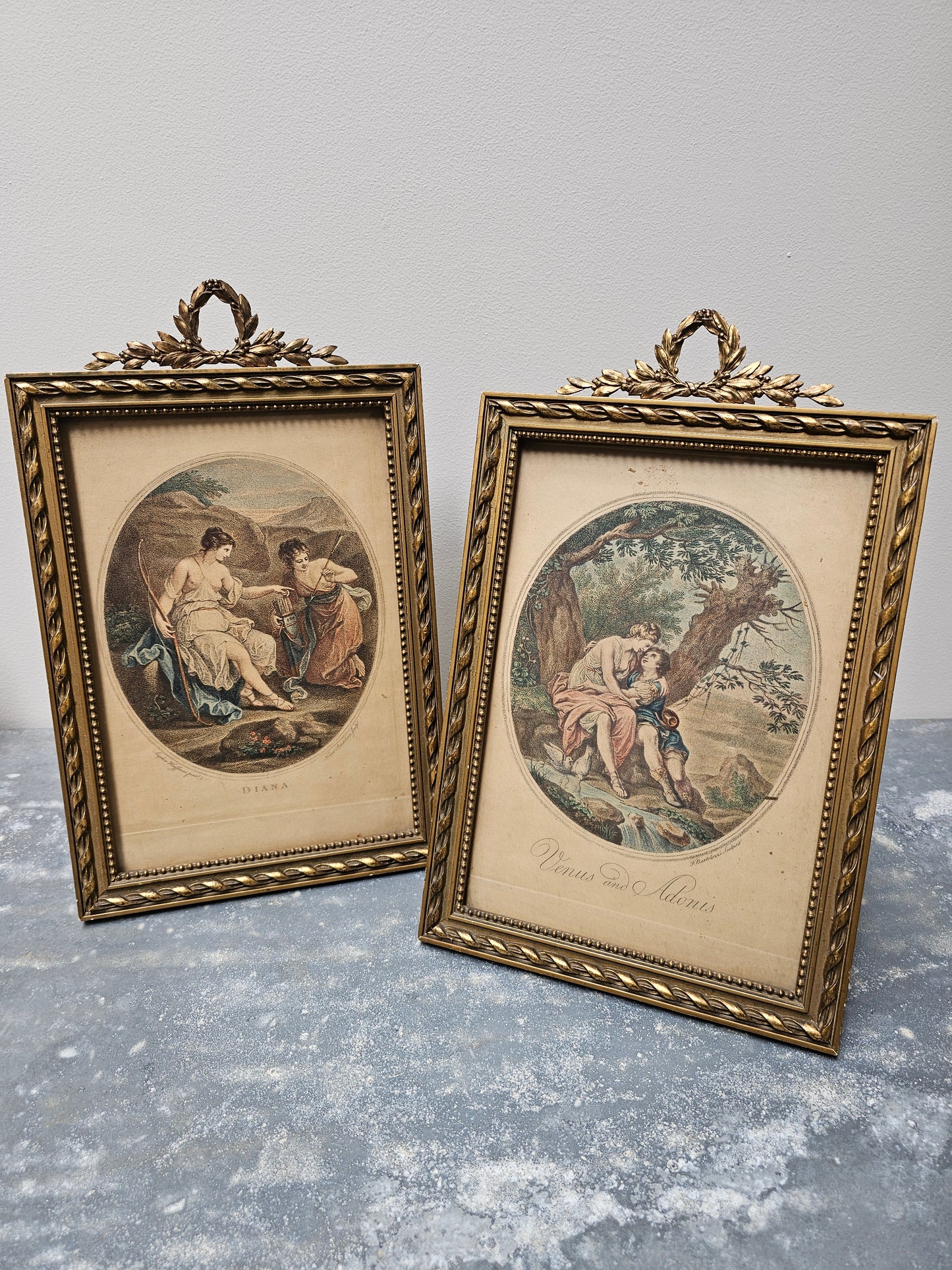 Antique European Laurel Wreath Frames