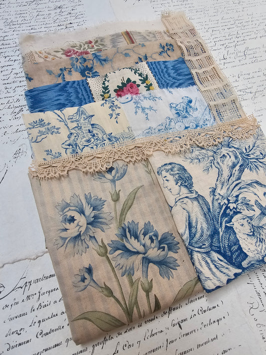 Antique French Blue Fabric Pack - II