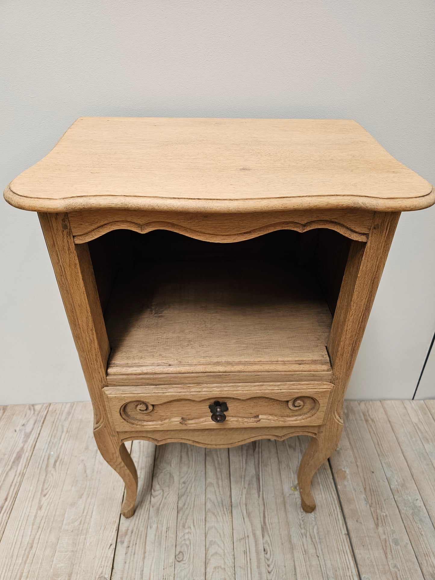 Antique French Pair of Bedside Tables - Raw Finish