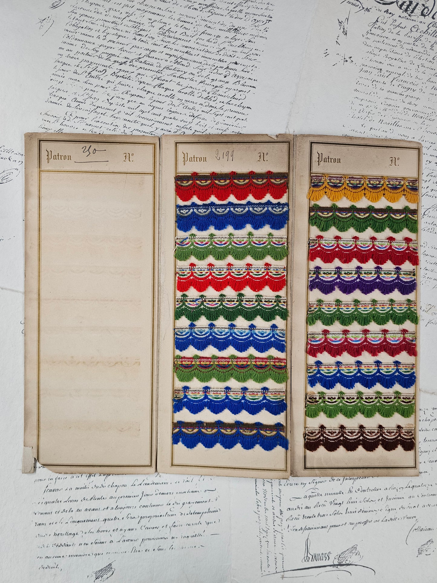 Antique French Wool Braid Sample Card - III