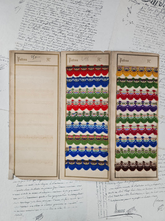 Antique French Wool Braid Sample Card - III