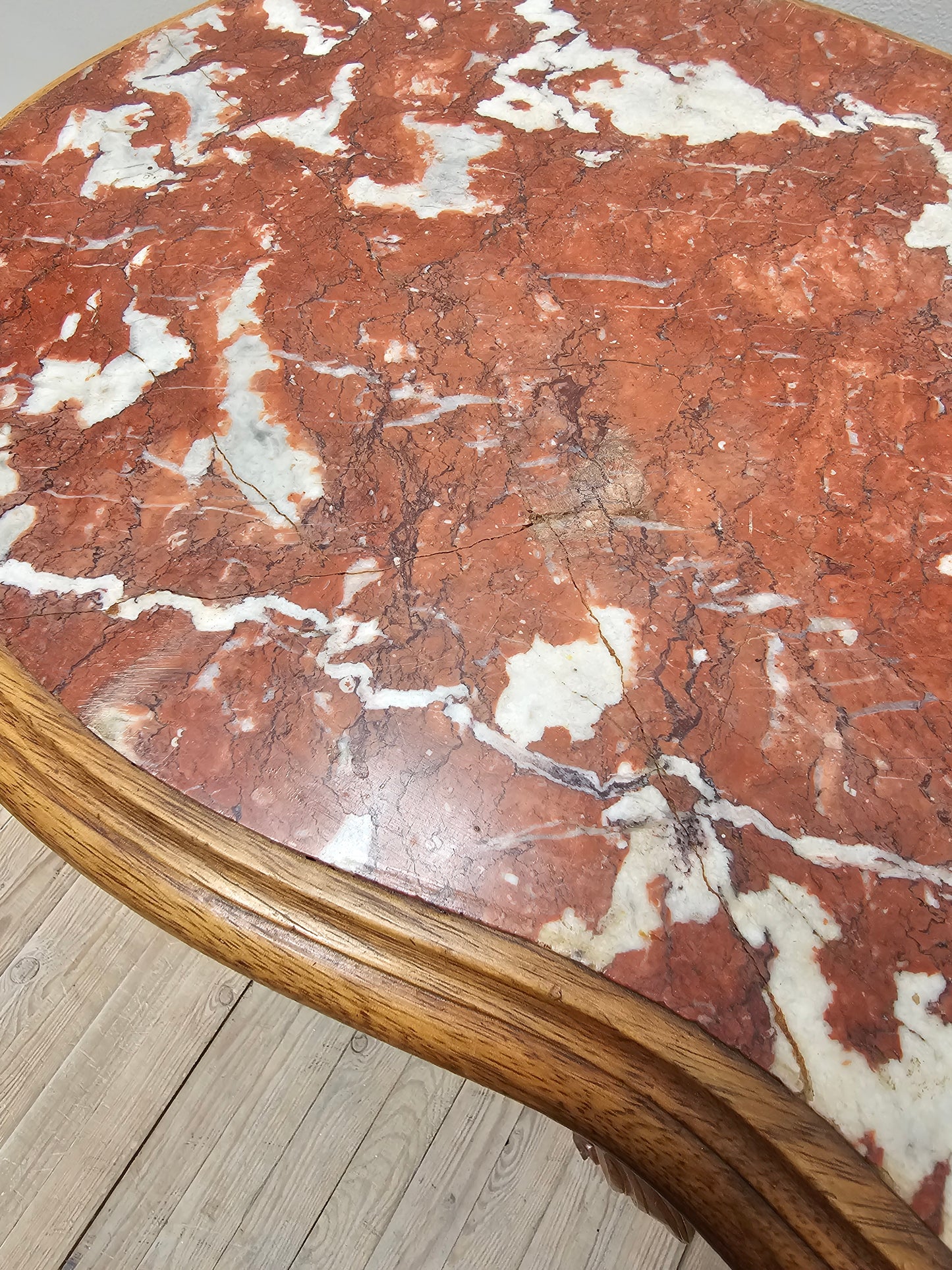Antique French Louis XV Marble Top Bedside Table