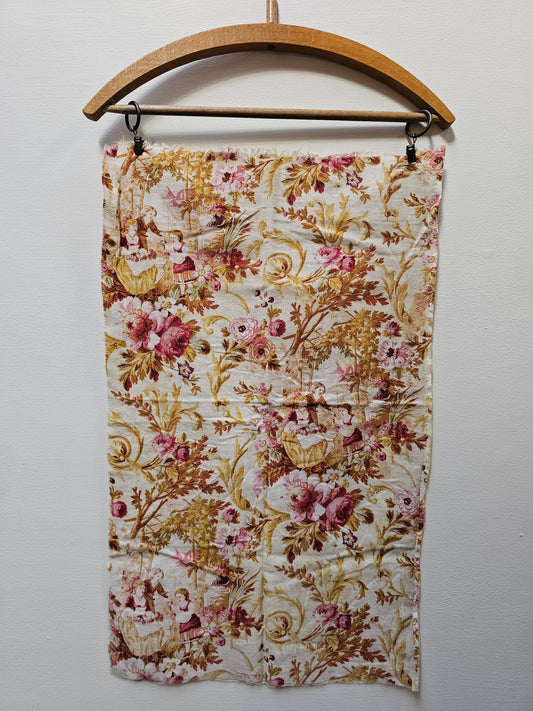 Antique French Early 19th Century Textured Cotton Piece 60x38cm