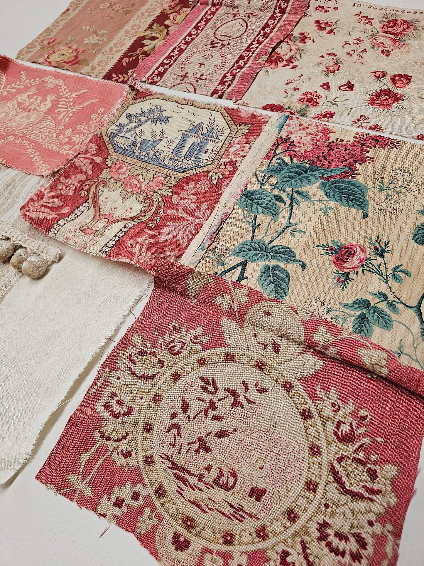 Antique French Fabric Pack - Raspberry