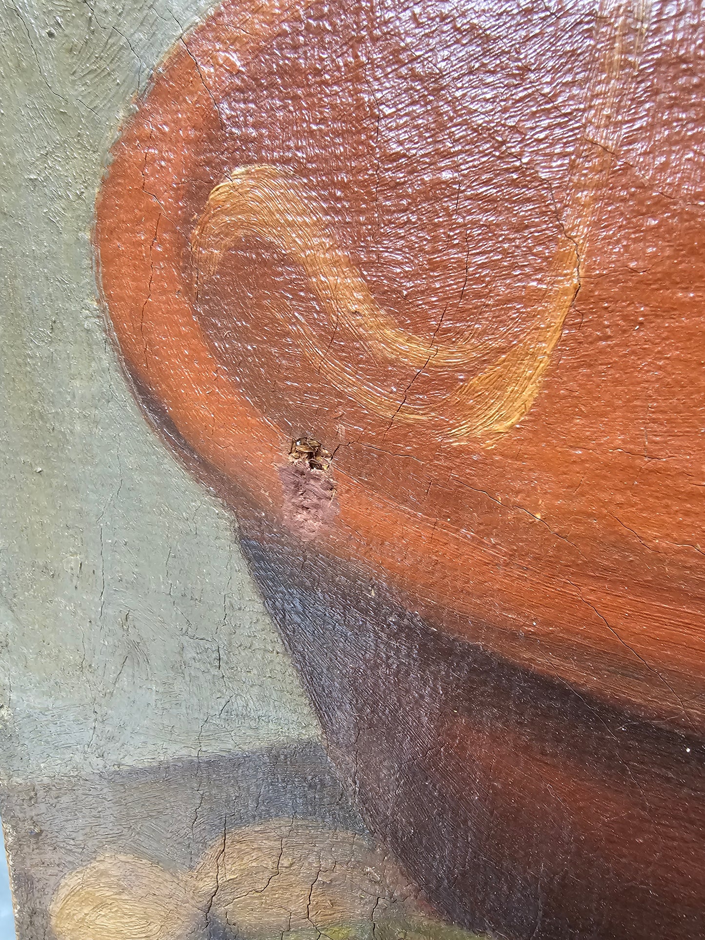 Antique European 'Apples & Walnuts' Still Life Painting