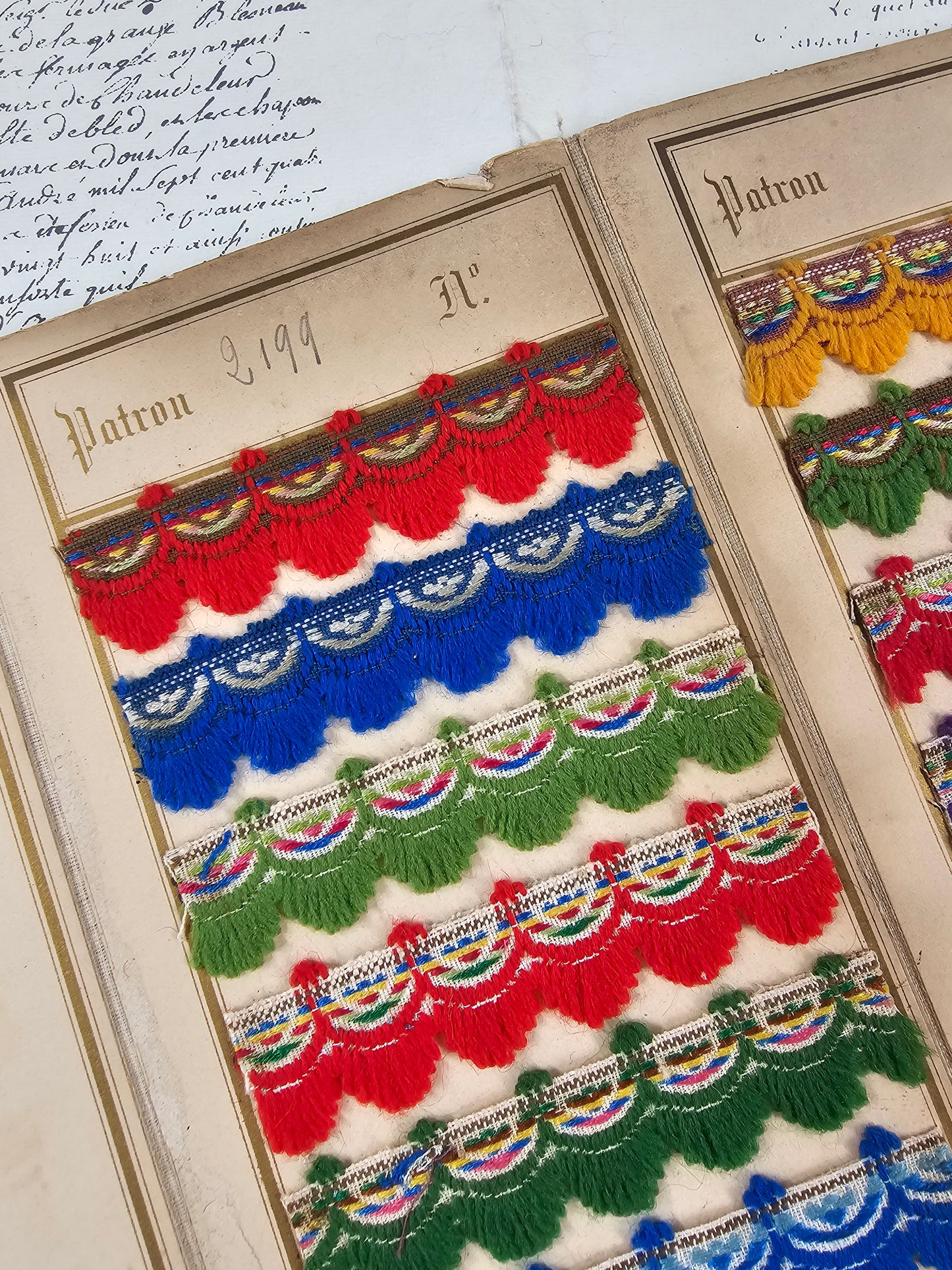 Antique French Wool Braid Sample Card - III