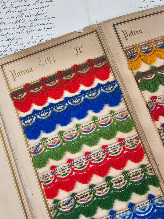 Antique French Wool Braid Sample Card - III