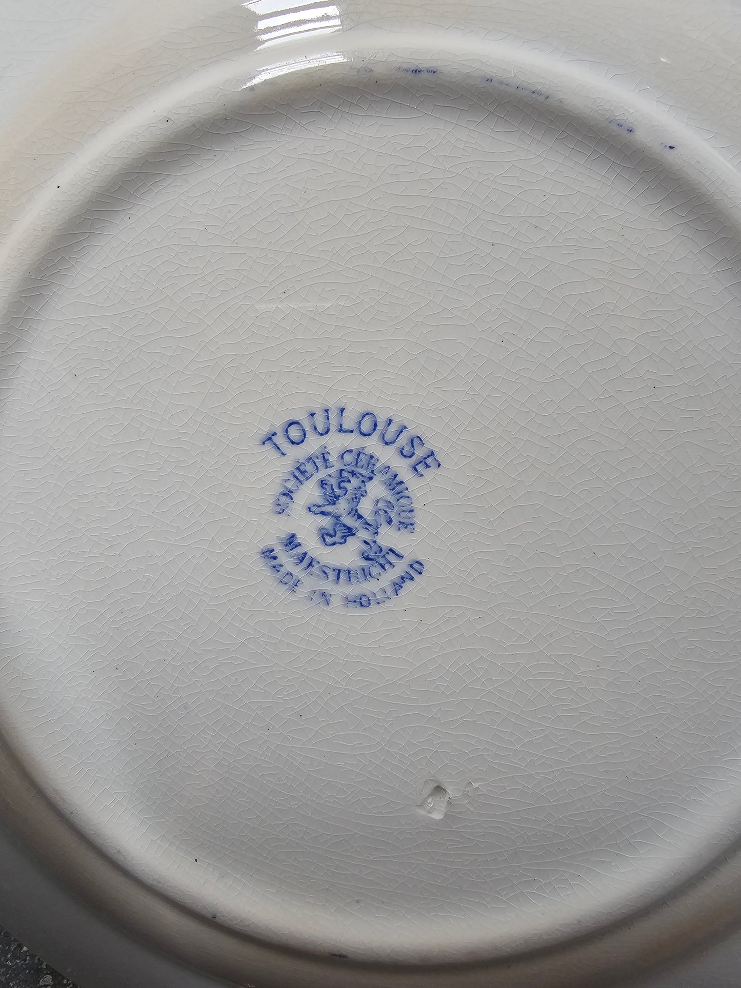 Antique Dutch 'Société Ceramique - Toulouse' Round Floral Plates