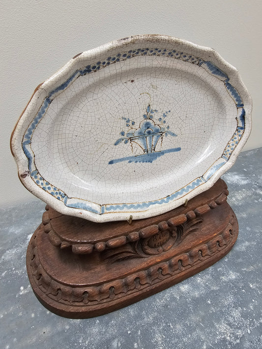 Antique Rustic Italian Oval Plate