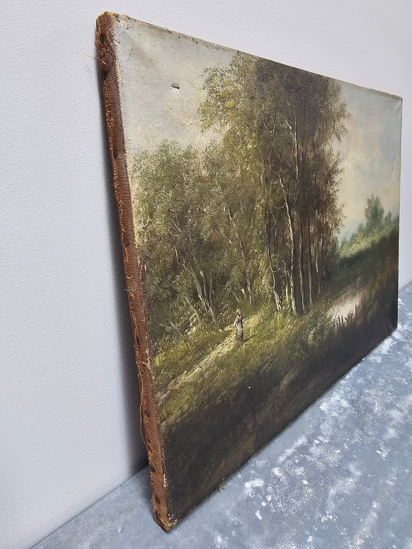 Antique European 'Woodland Scene' Painting