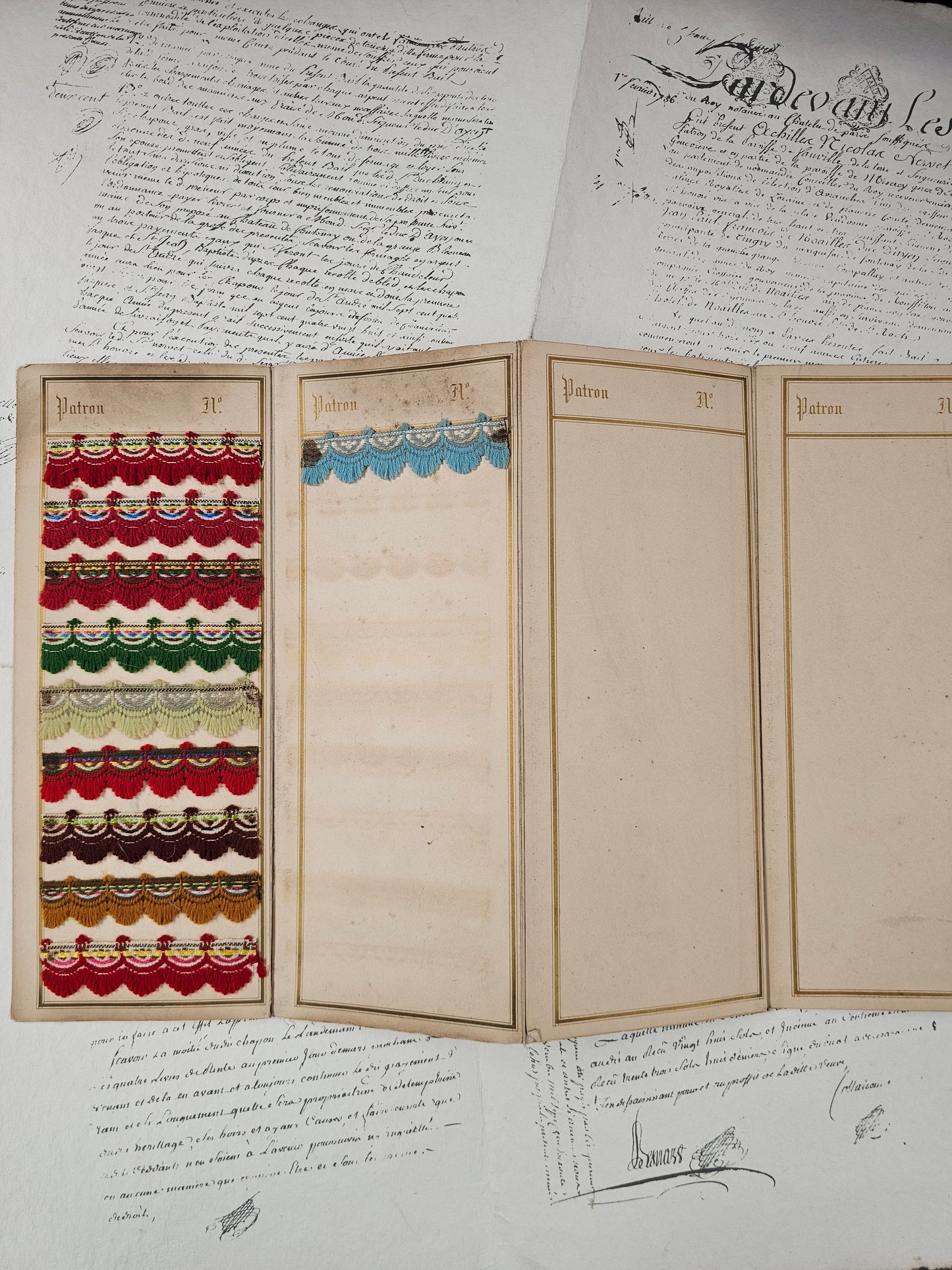 Antique French Wool Braid Sample Card - VI