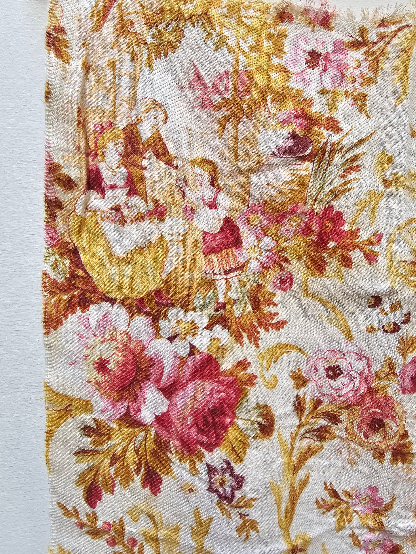 Antique French Early 19th Century Textured Cotton Piece 60x38cm