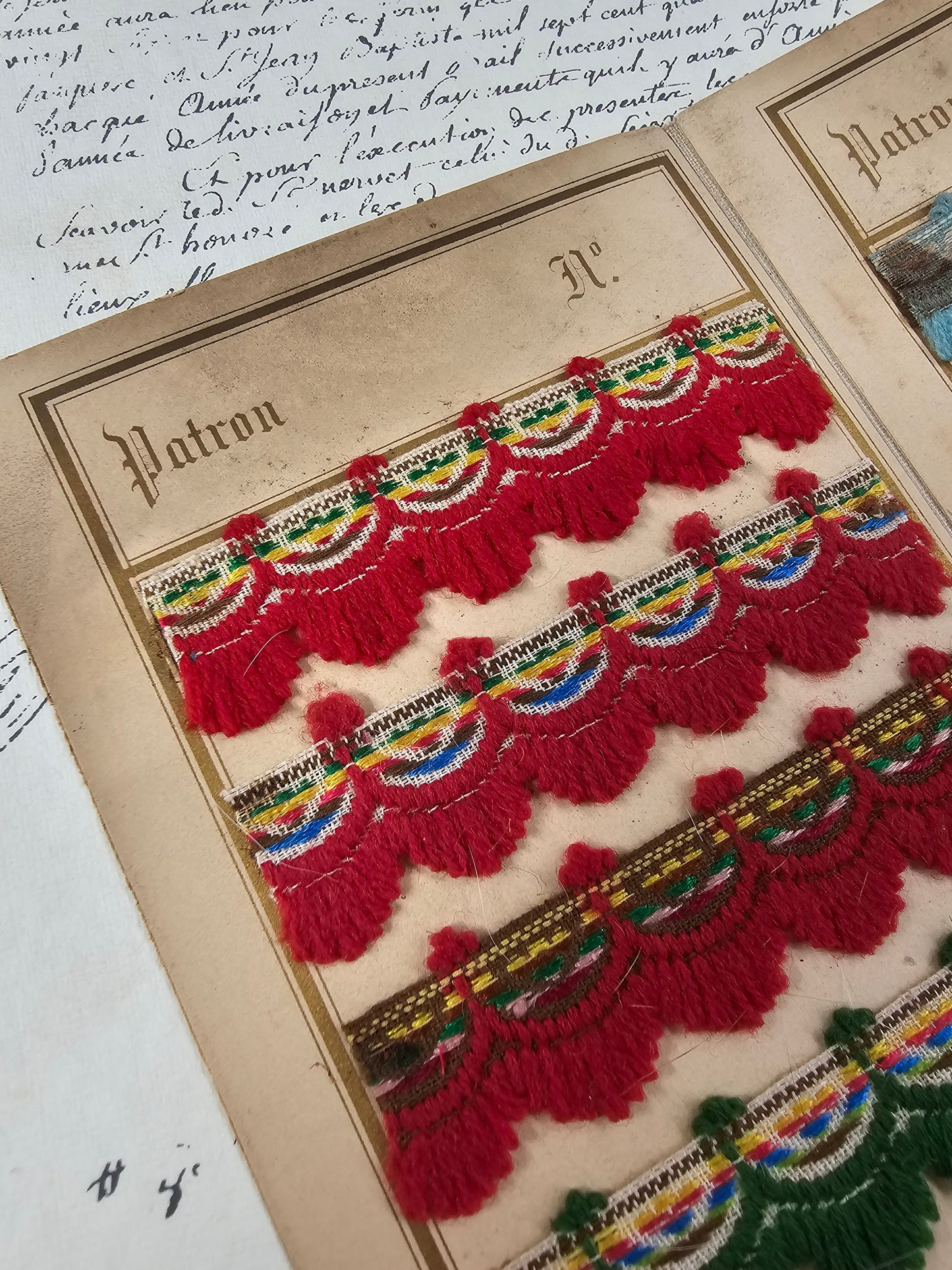 Antique French Wool Braid Sample Card - VI
