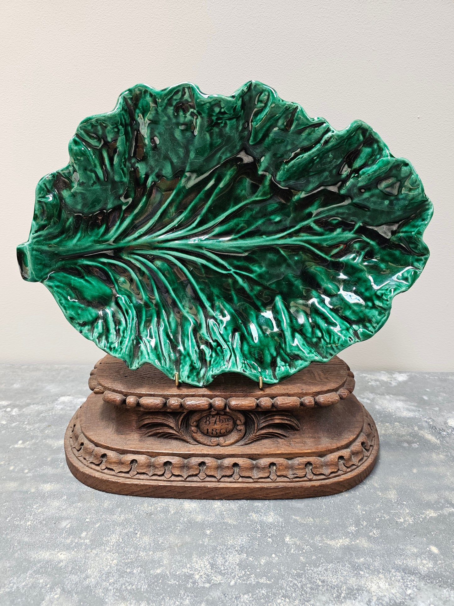 Antique French 'Vallauris Alpes-Martimes' Leaf Platter