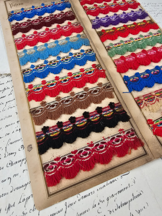 Antique French Wool Braid Sample Card - II