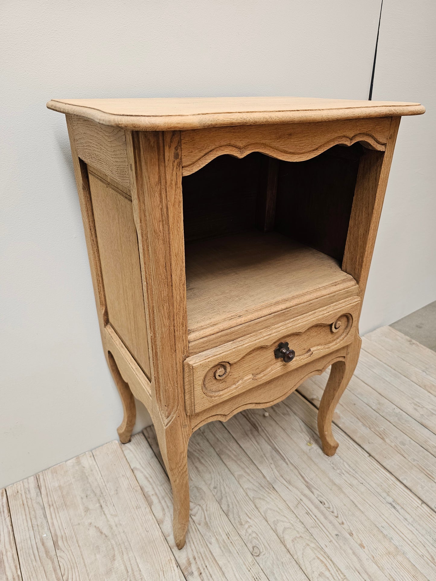 Antique French Pair of Bedside Tables - Raw Finish