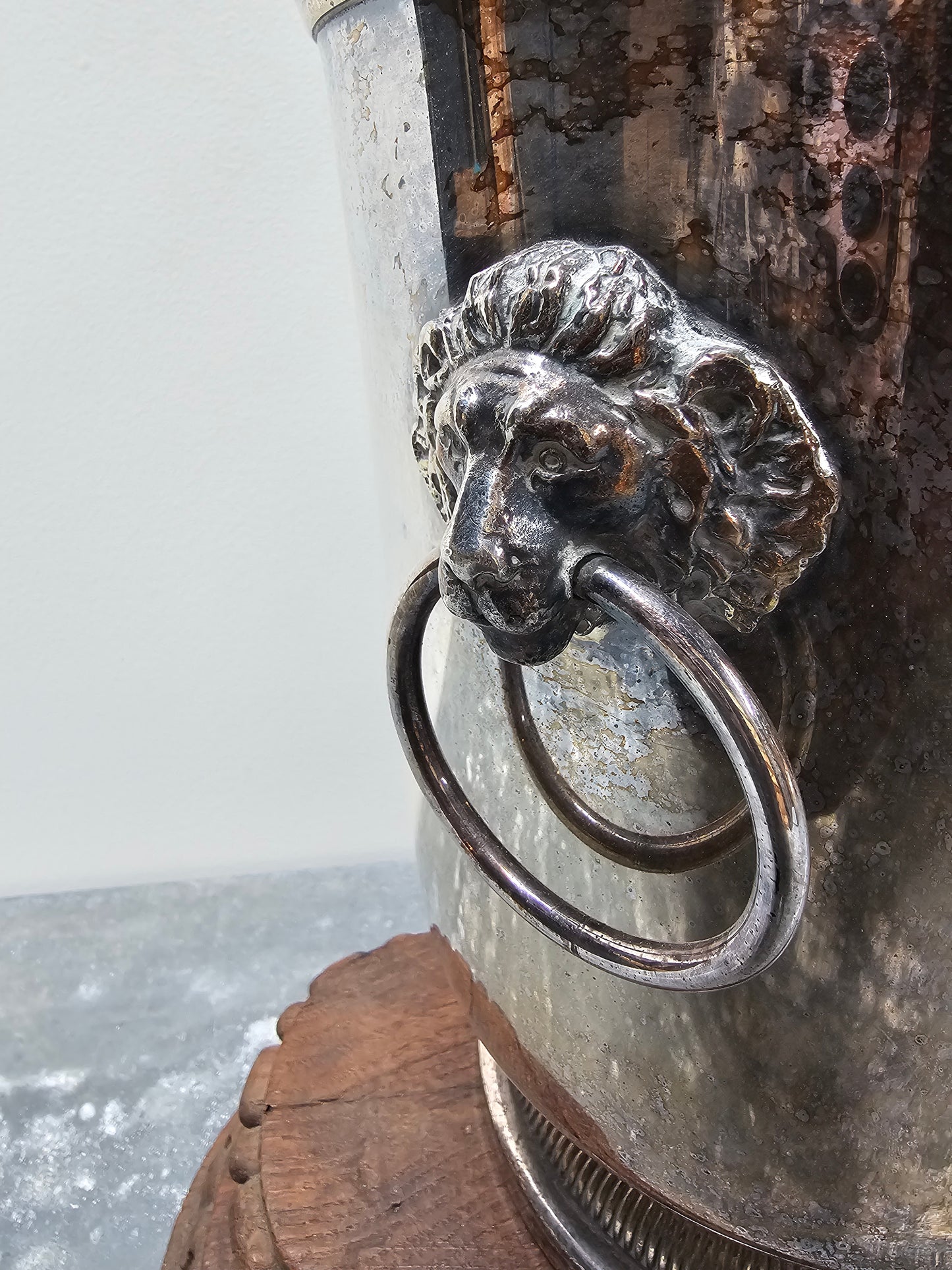 Vintage French Lion's Head Silver Champagne Bucket