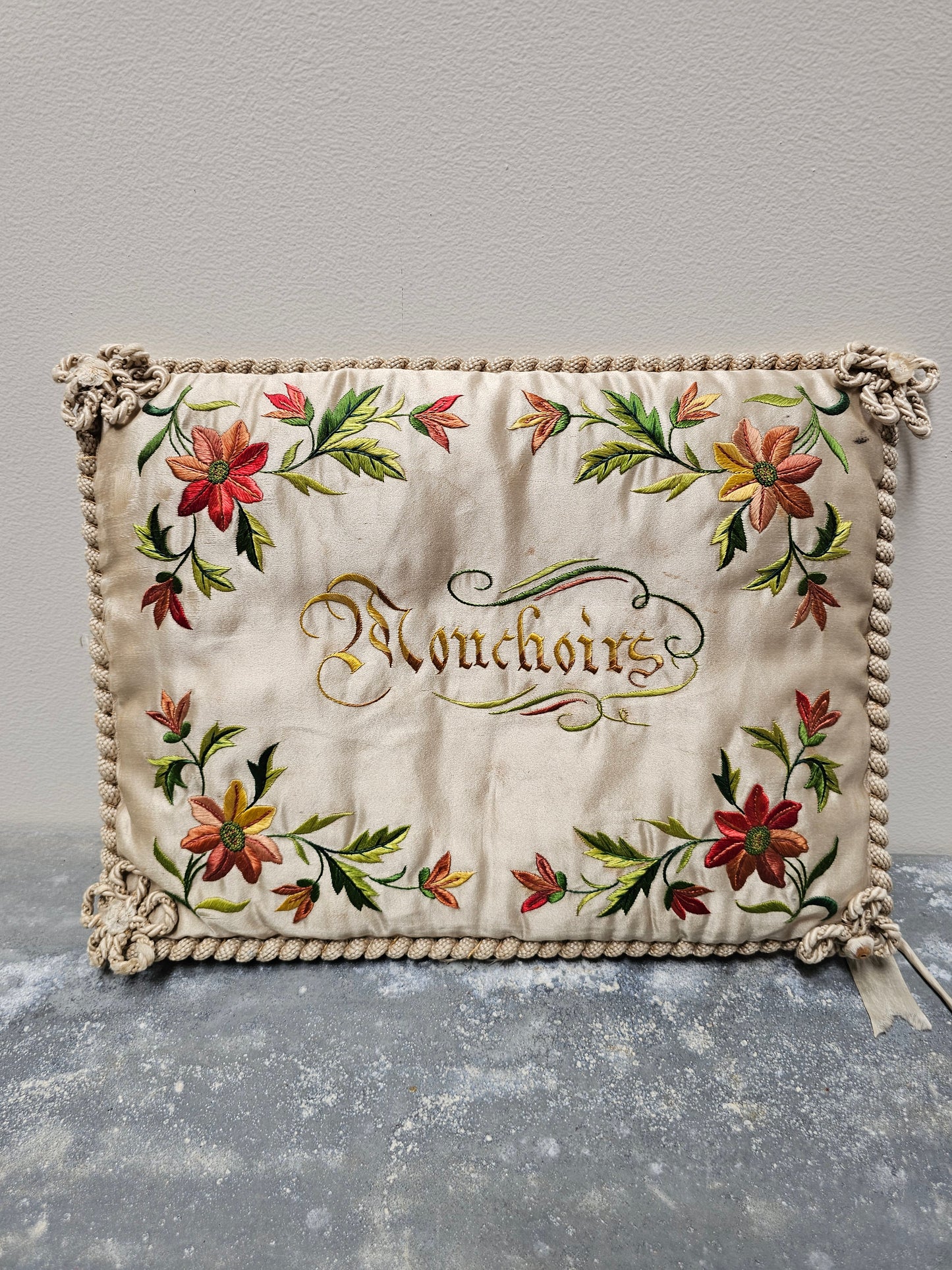 Antique French Embroidered Silk 'Monchoirs' Handkerchief Book
