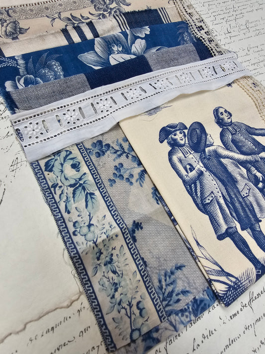 Antique French Blue Fabric Pack - I