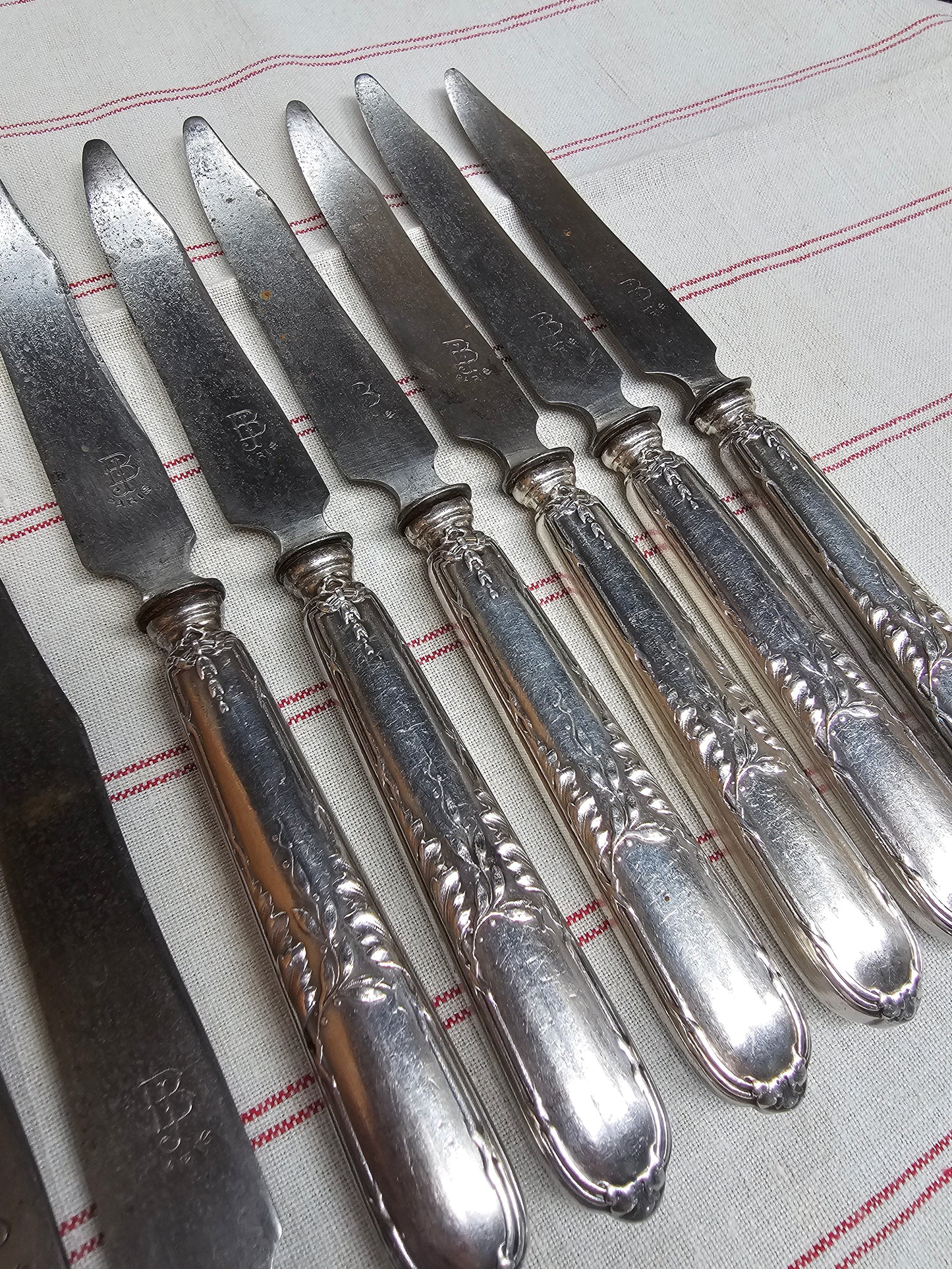 Antique French 'B.J. Paris' Set of 6 Knives