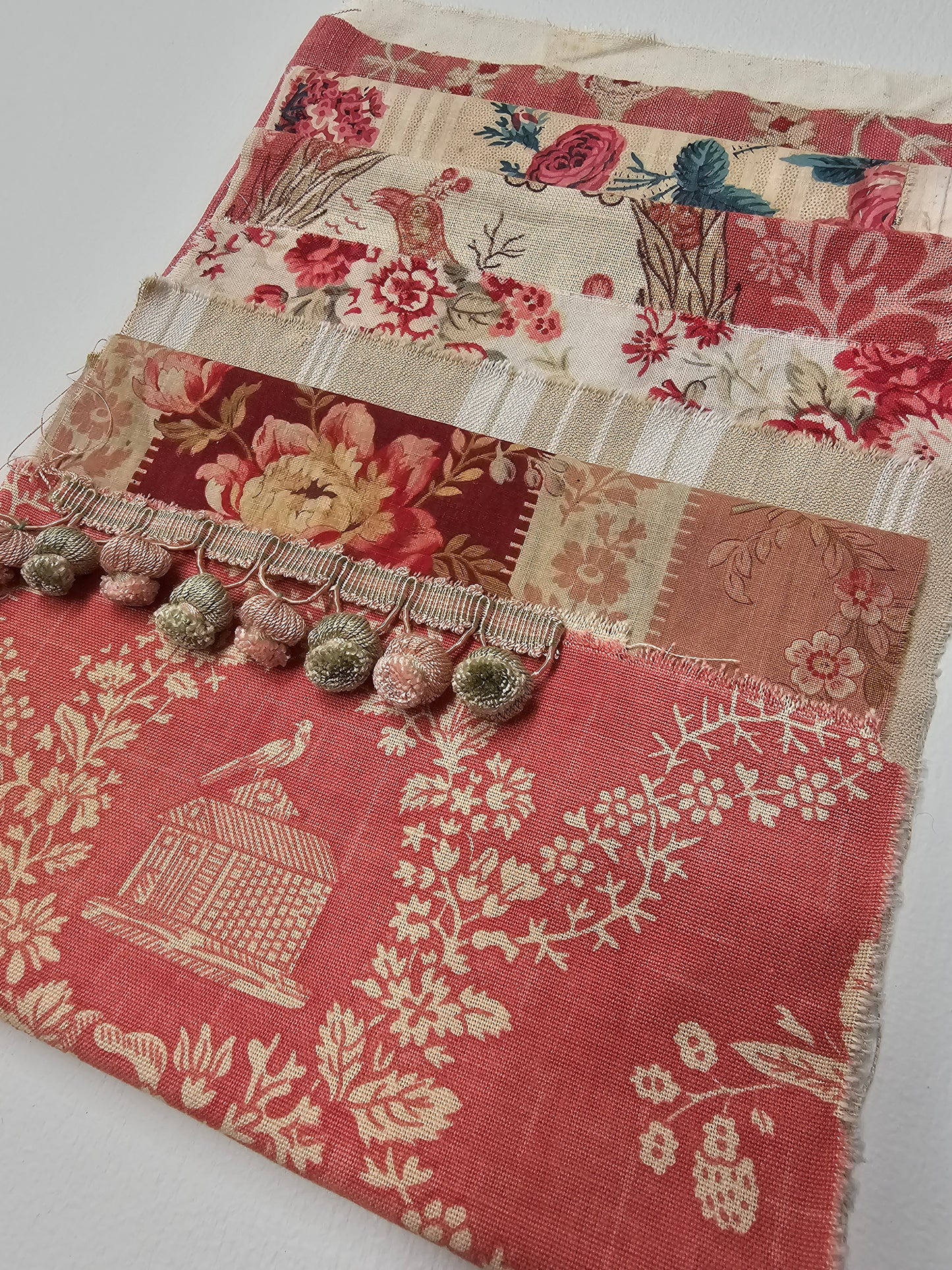 Antique French Fabric Pack - Raspberry