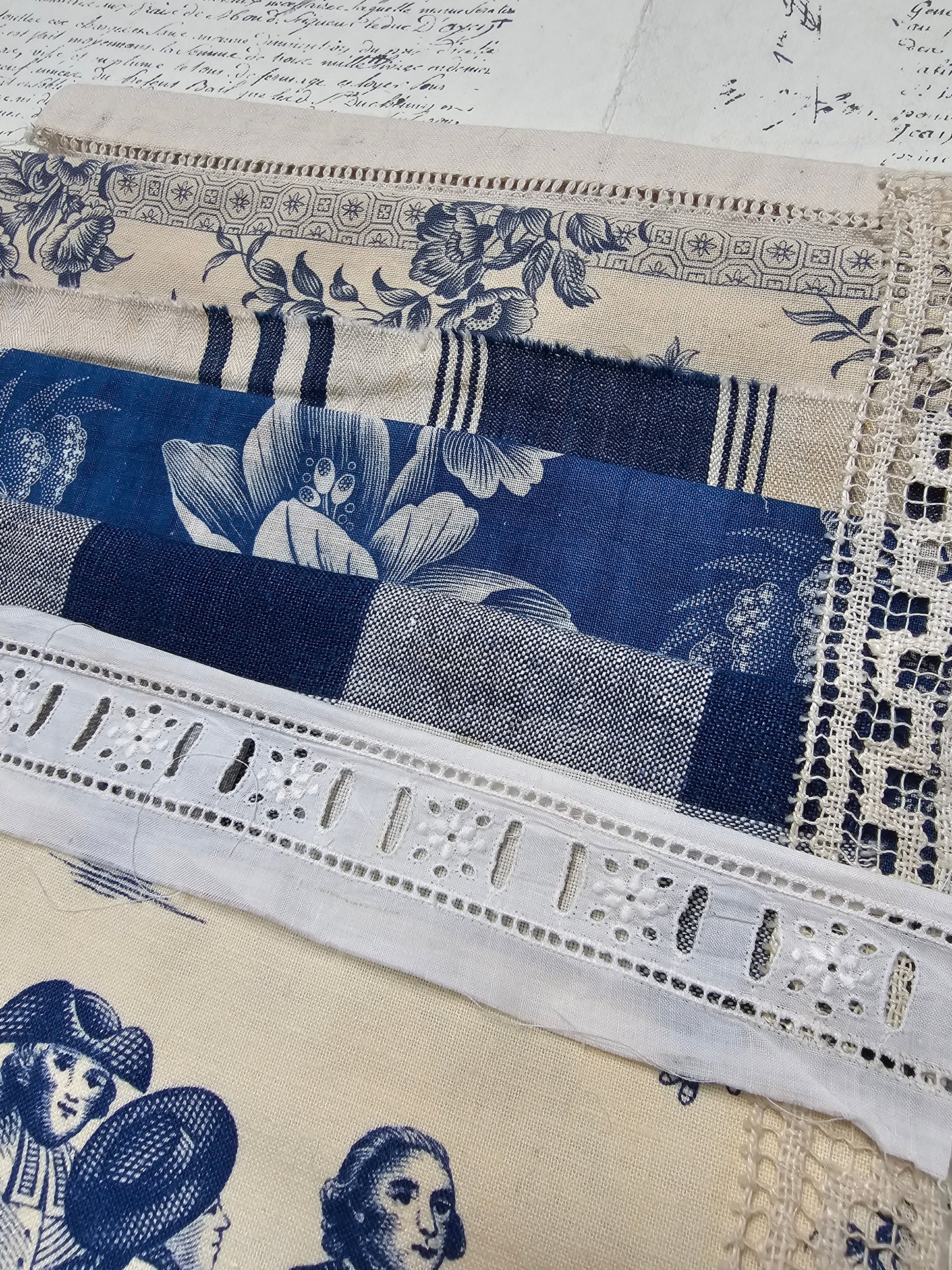 Antique French Blue Fabric Pack - I