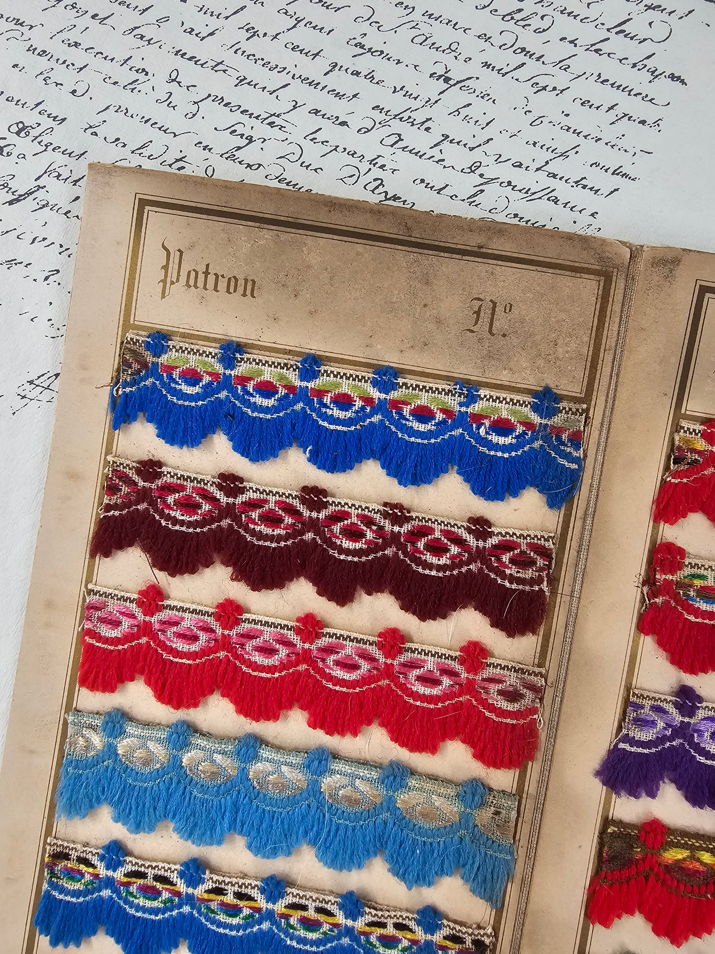 Antique French Wool Braid Sample Card - II