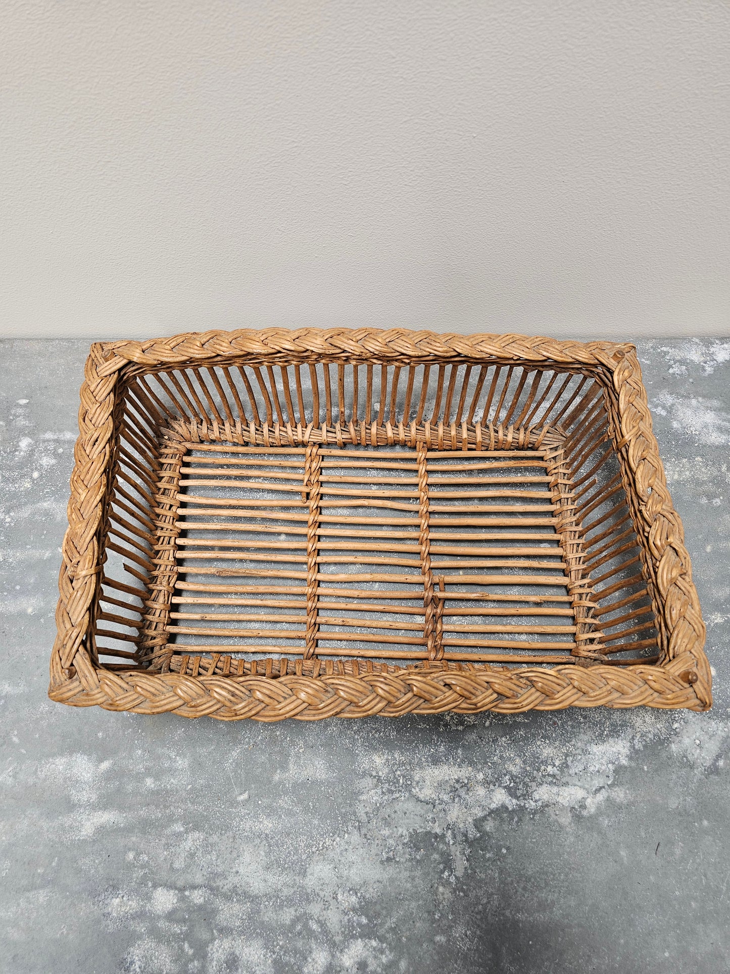 Antique French Pair of Woven Cane Baskets