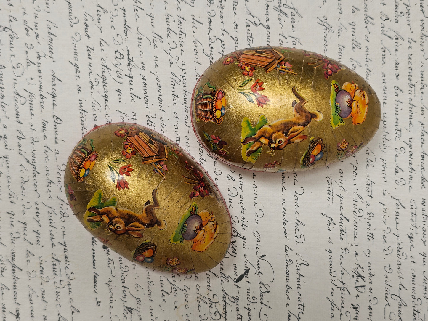 Vintage German Paper Easter Eggs - Set of 3