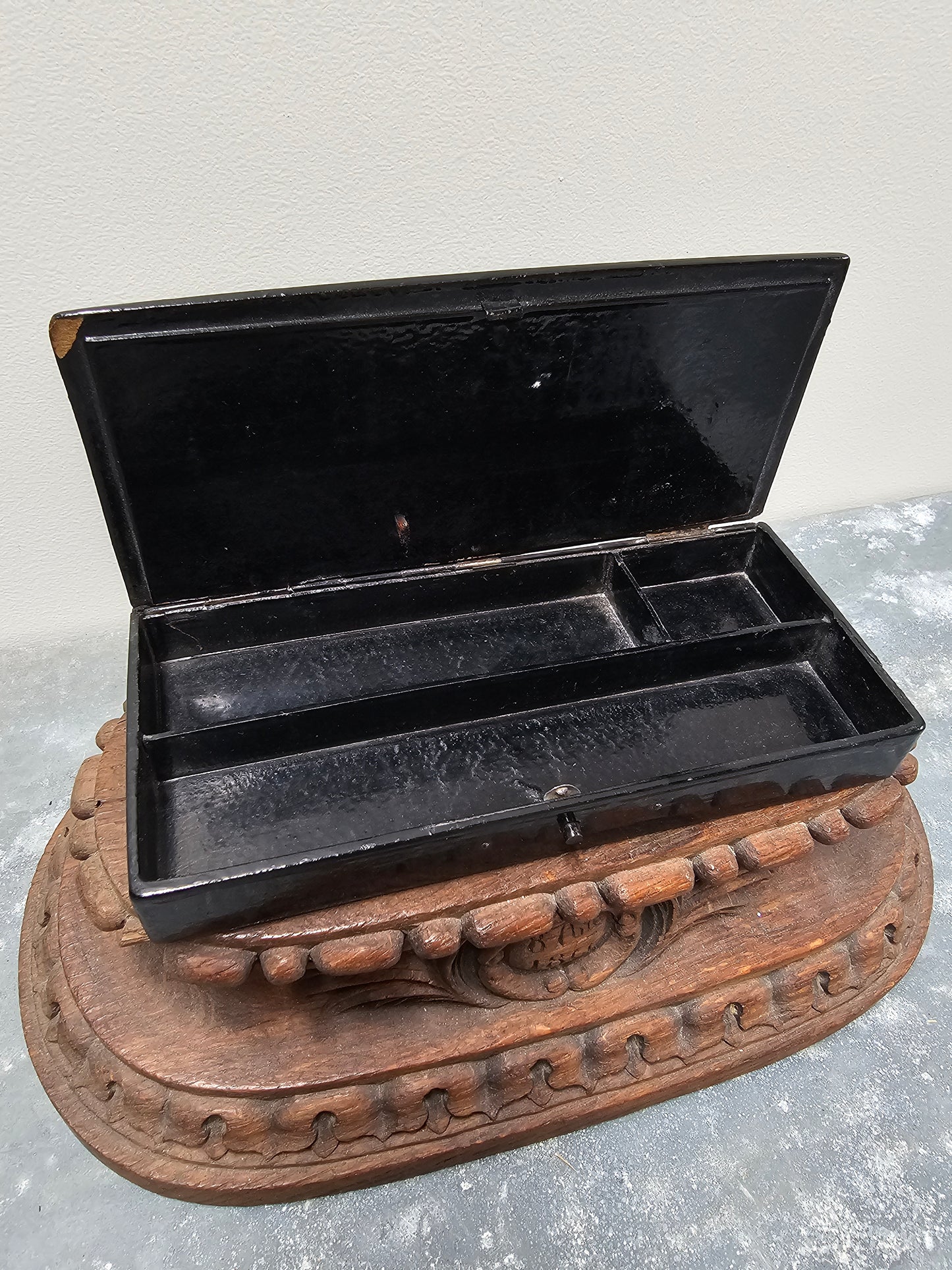 Antique Belgian 'Pansy' Bois de Spa - Laquered Box