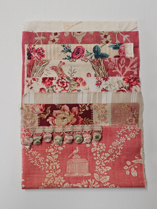 Antique French Fabric Pack - Raspberry