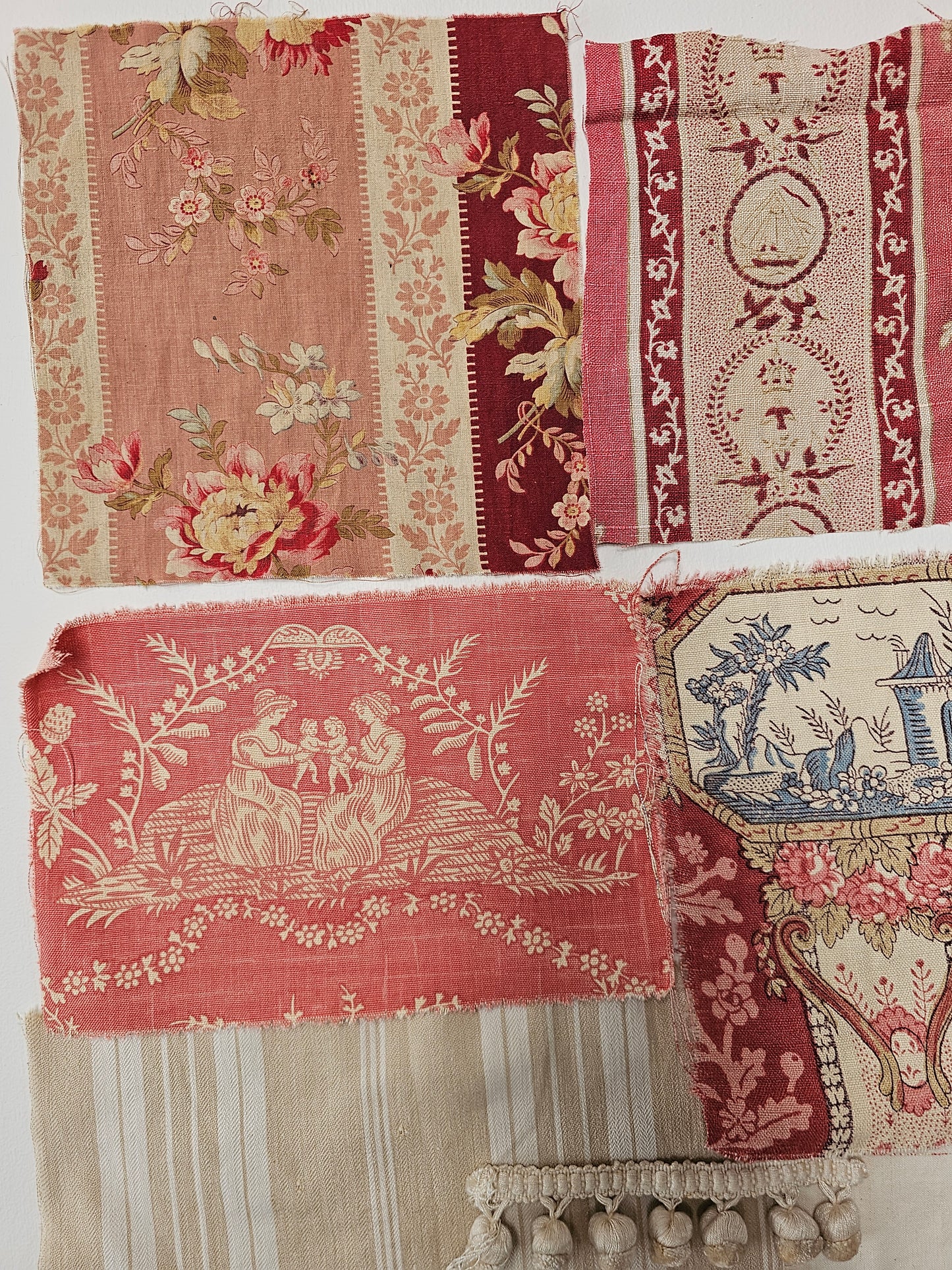 Antique French Fabric Pack - Raspberry