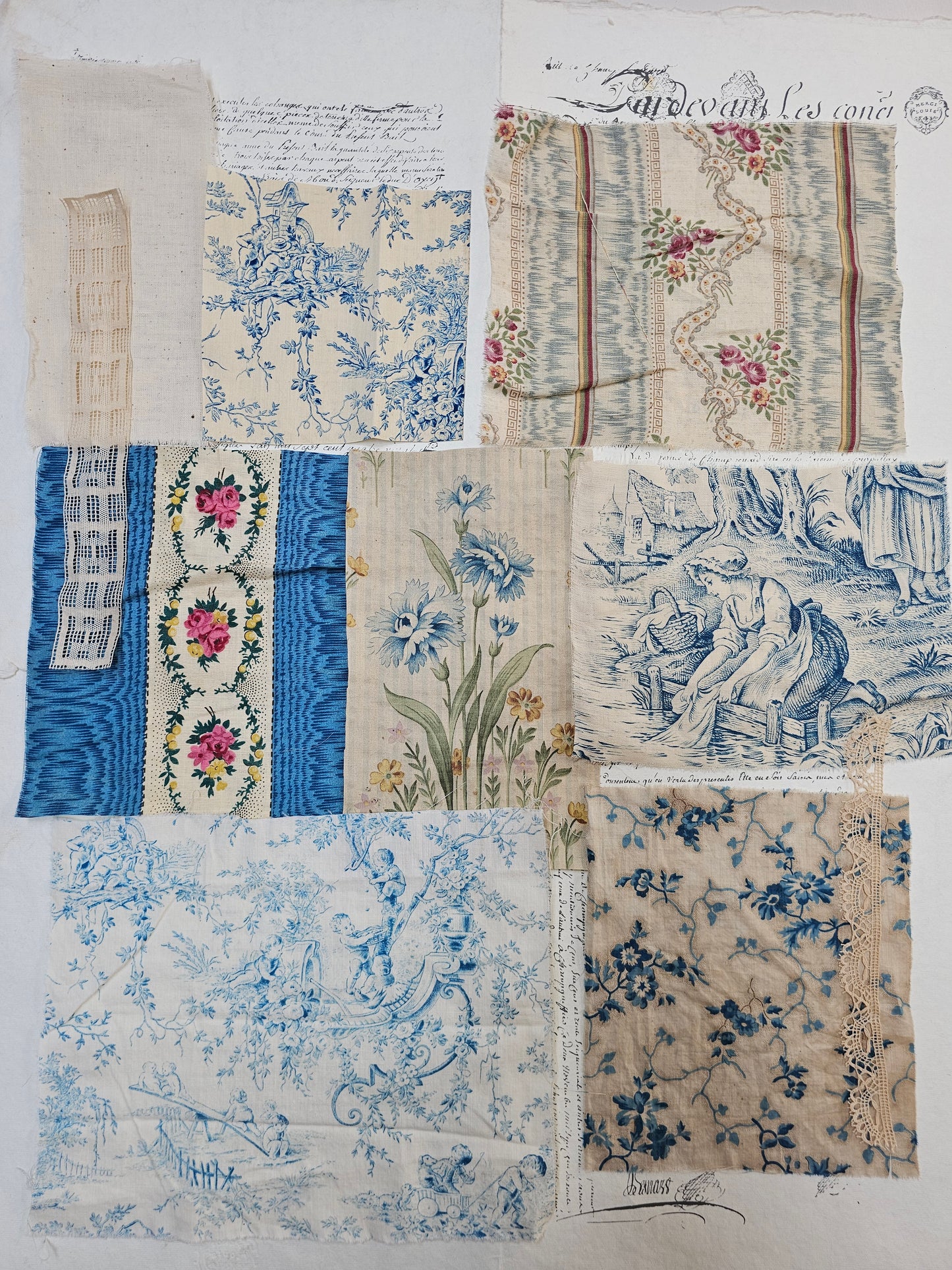 Antique French Blue Fabric Pack - II