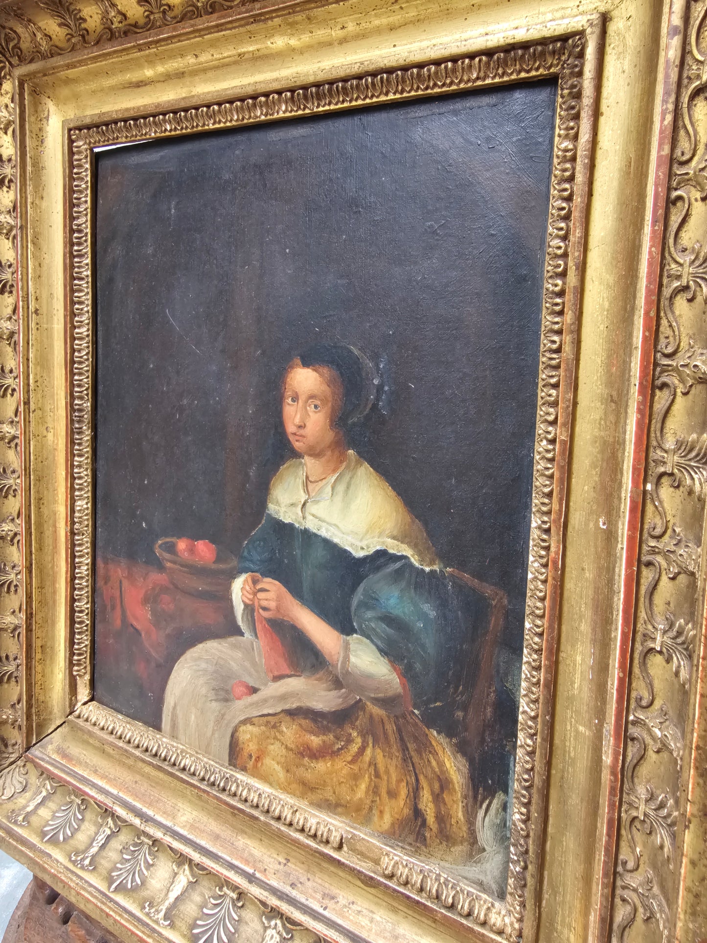 Antique French 'Madame Maugel' Framed Painting