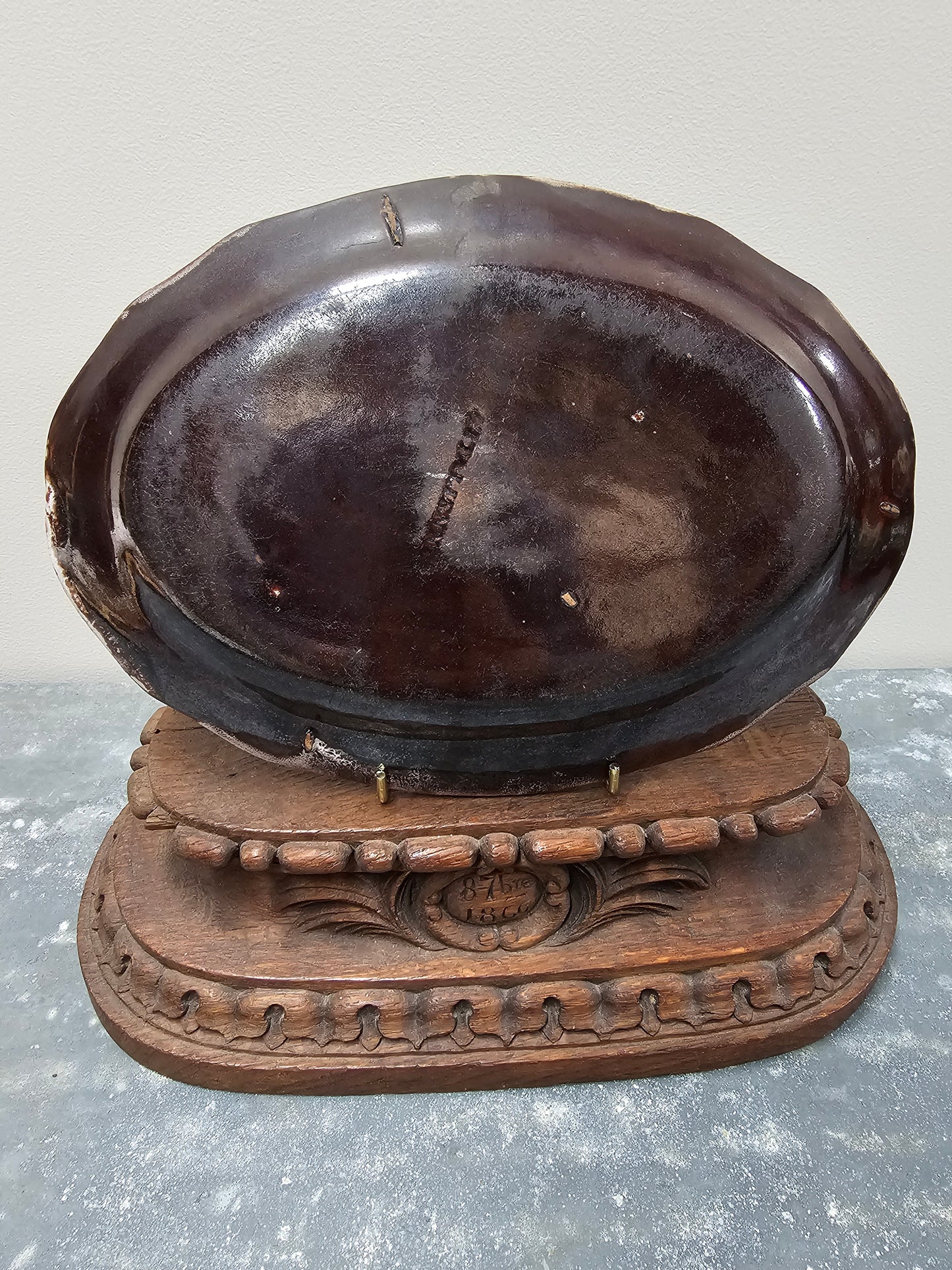 Antique Rustic Italian Oval Plate
