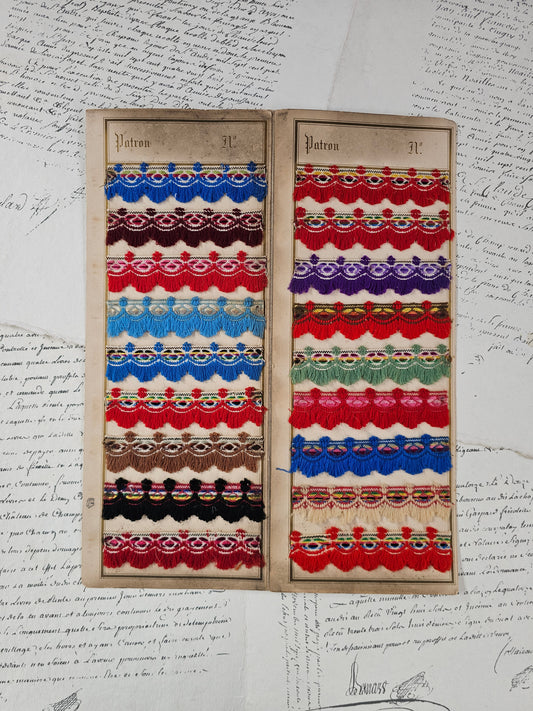Antique French Wool Braid Sample Card - II