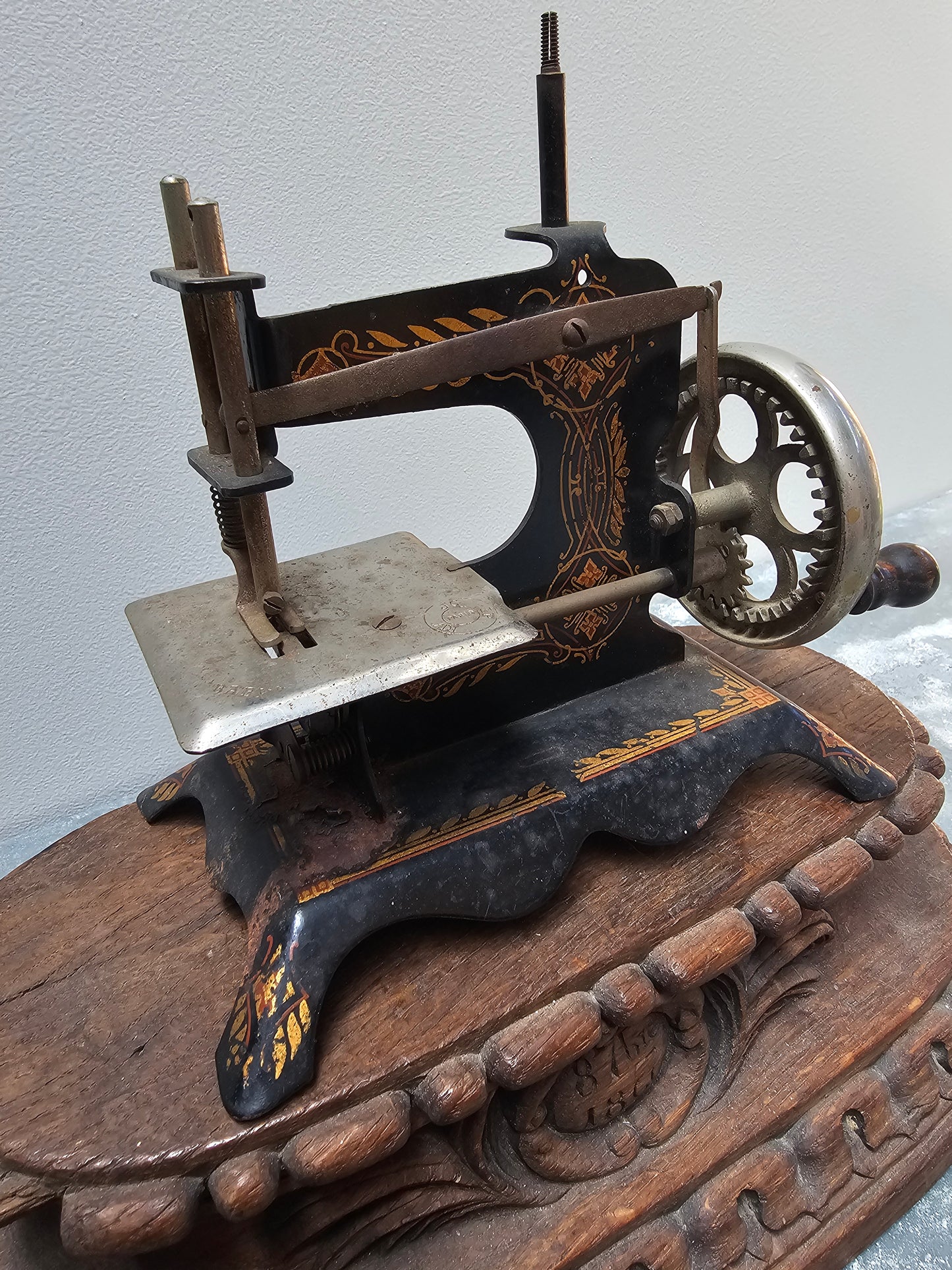 Antique French 'Baby' Hand-Crank Sewing Machine - IV